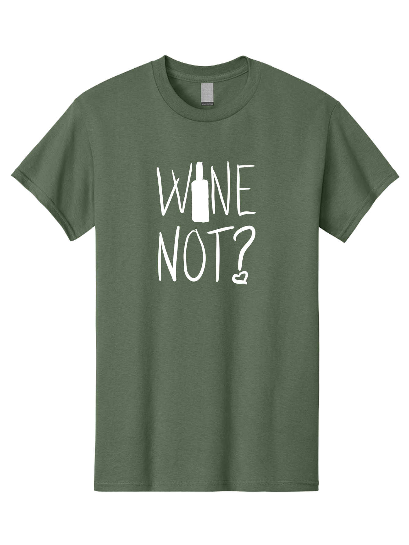 Wine-Not Men'S Graphic Tee, 100% Cotton, Comfortable Casual Summer Wear, Machine Washable, Wine Bottle, Playful Message, Witty Phrase, Wine Pun, Heart Symbol, Wine Lover, Funny Quote - Aaa141