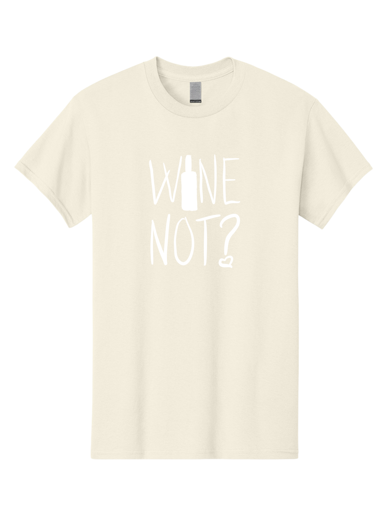 Wine-Not Men'S Graphic Tee, 100% Cotton, Comfortable Casual Summer Wear, Machine Washable, Wine Bottle, Playful Message, Witty Phrase, Wine Pun, Heart Symbol, Wine Lover, Funny Quote - Aaa141