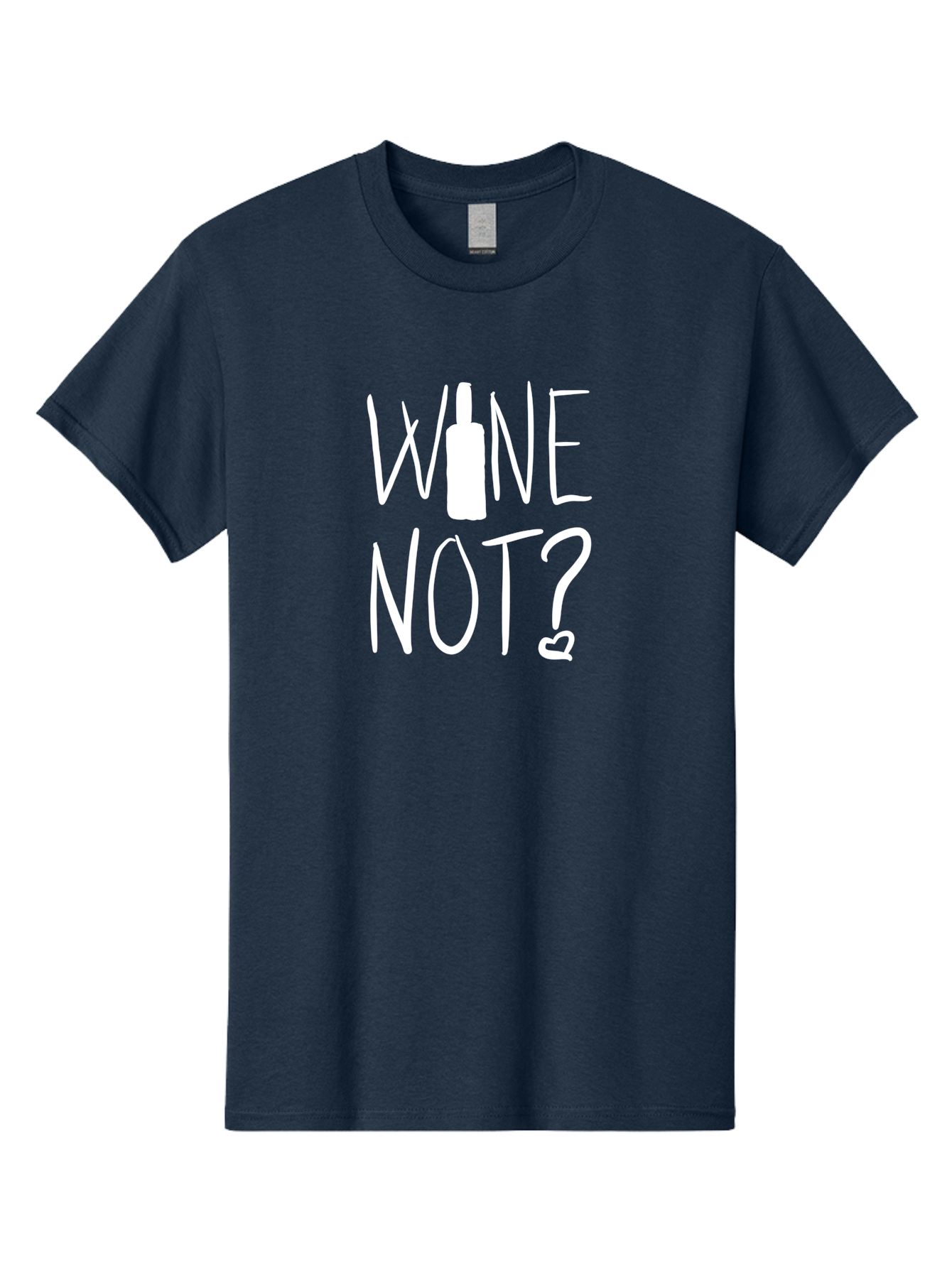 Wine-Not Men'S Graphic Tee, 100% Cotton, Comfortable Casual Summer Wear, Machine Washable, Wine Bottle, Playful Message, Witty Phrase, Wine Pun, Heart Symbol, Wine Lover, Funny Quote - Aaa141