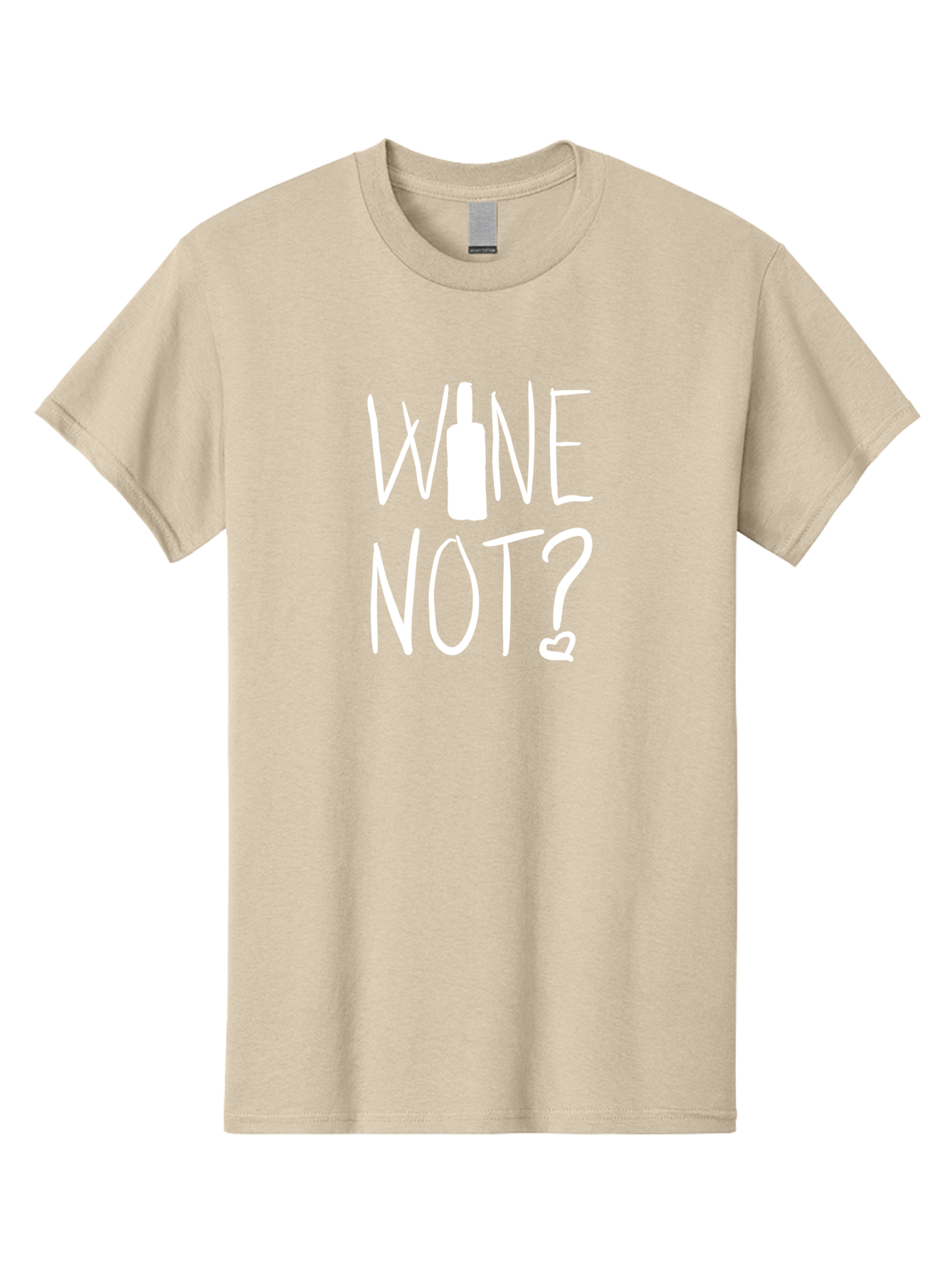 Wine-Not Men'S Graphic Tee, 100% Cotton, Comfortable Casual Summer Wear, Machine Washable, Wine Bottle, Playful Message, Witty Phrase, Wine Pun, Heart Symbol, Wine Lover, Funny Quote - Aaa141