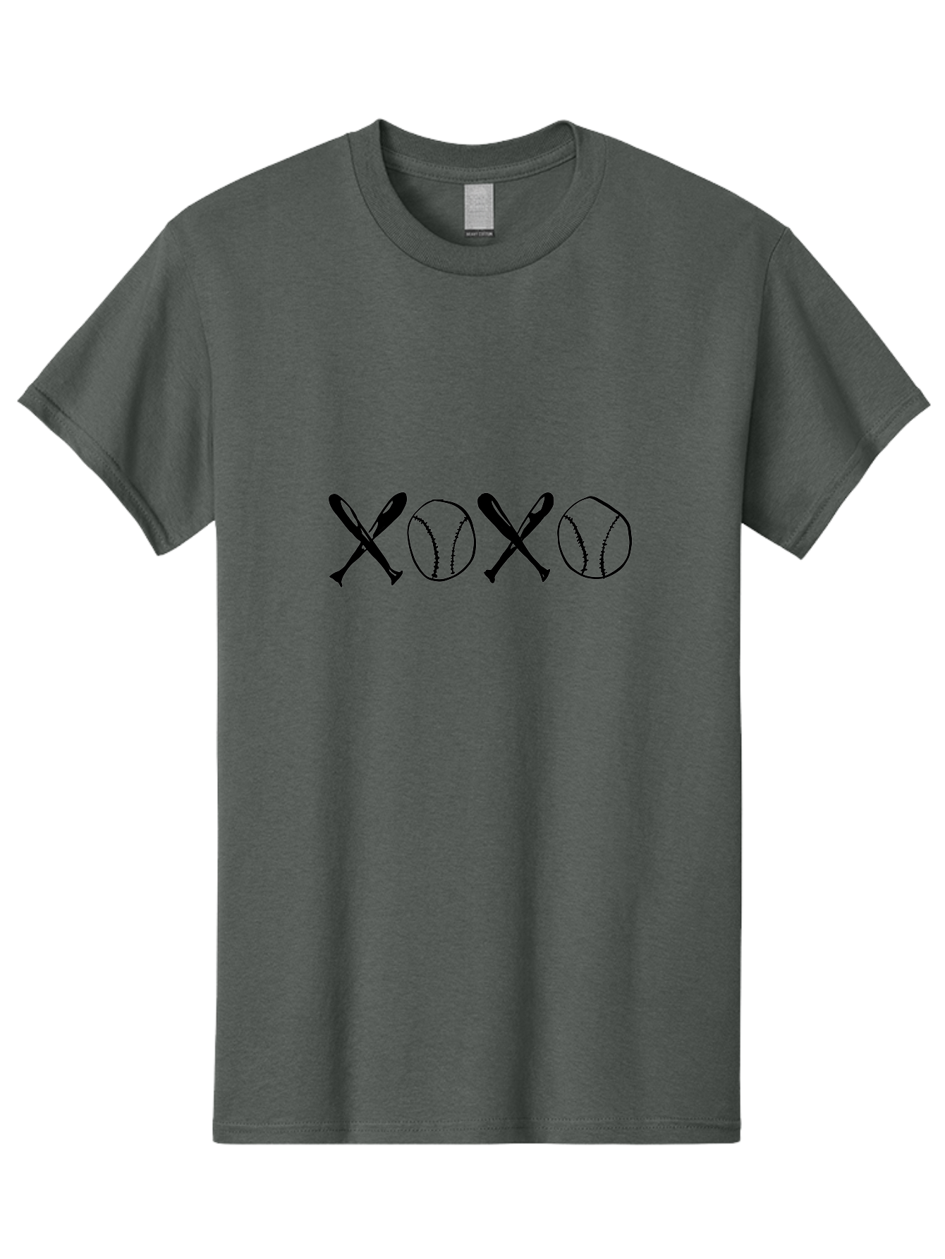 Xoxo-Baseball-Bats Men'S Graphic Tee, 100% Cotton, Comfortable Casual Summer Wear, Machine Washable, Baseball Bats And Balls Forming Xoxo Pattern, Love For Baseball, Sports-Themed Design, Unique Art, Baseball-Inspired, Love Expression - Aaa145