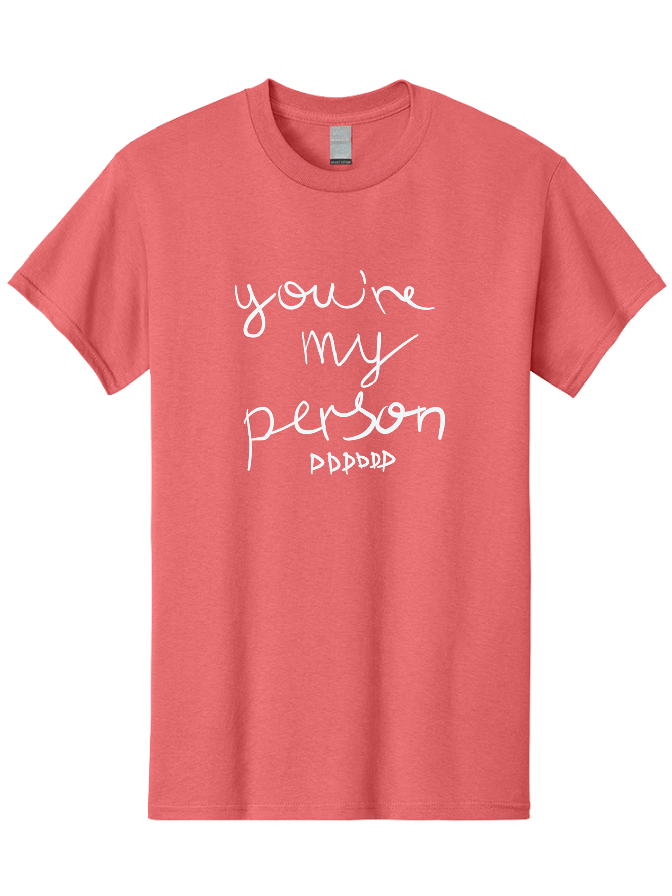 You-Re-My-Person Men'S Graphic Tee, 100% Cotton, Comfortable Casual Summer Wear, Machine Washable, Inspirational Quote, Love Message, Heartwarming Phrase, Friendship Bond, You'Re My Person, Sentimental Words - Aaa151