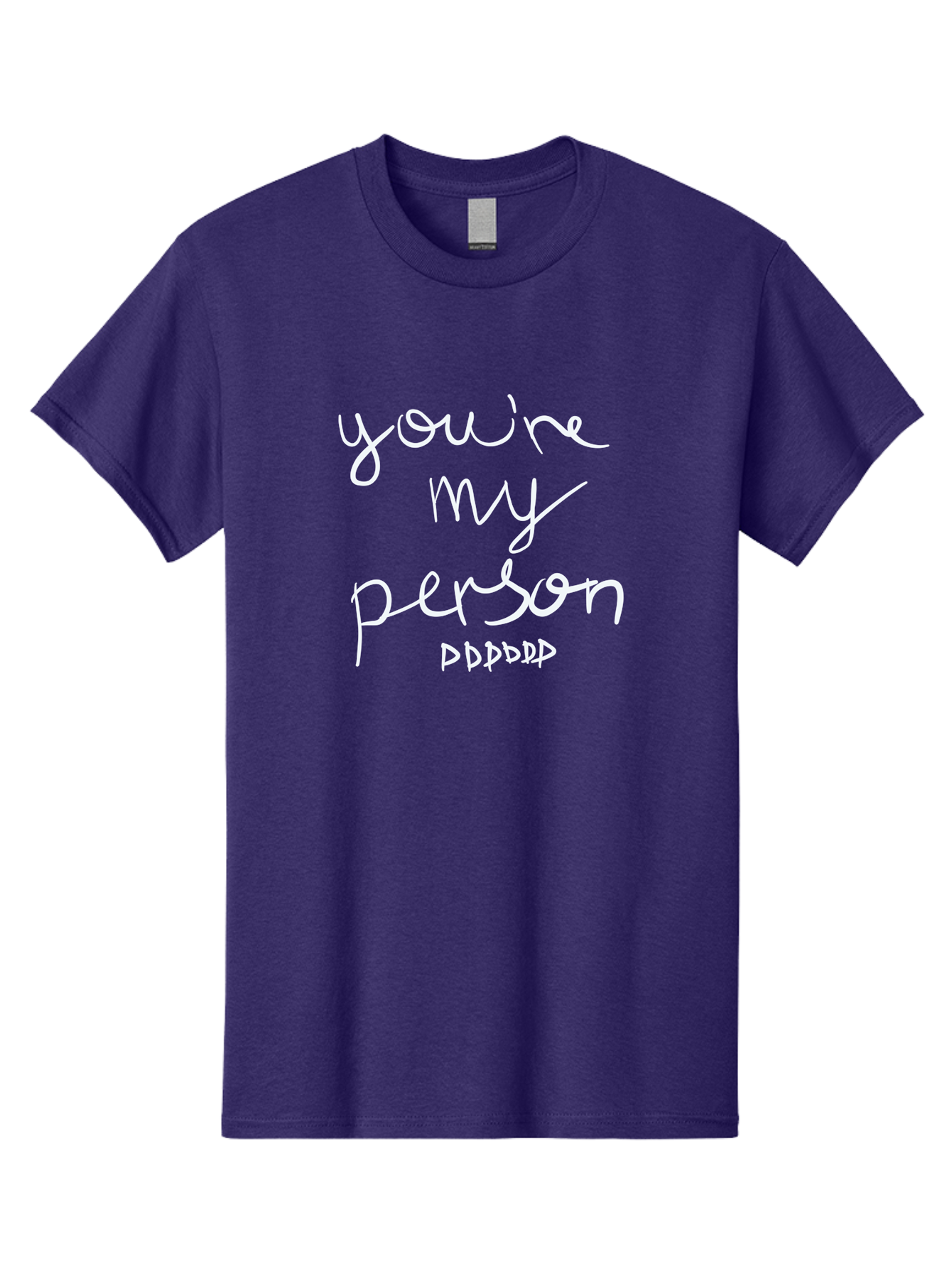 You-Re-My-Person Men'S Graphic Tee, 100% Cotton, Comfortable Casual Summer Wear, Machine Washable, Inspirational Quote, Love Message, Heartwarming Phrase, Friendship Bond, You'Re My Person, Sentimental Words - Aaa151
