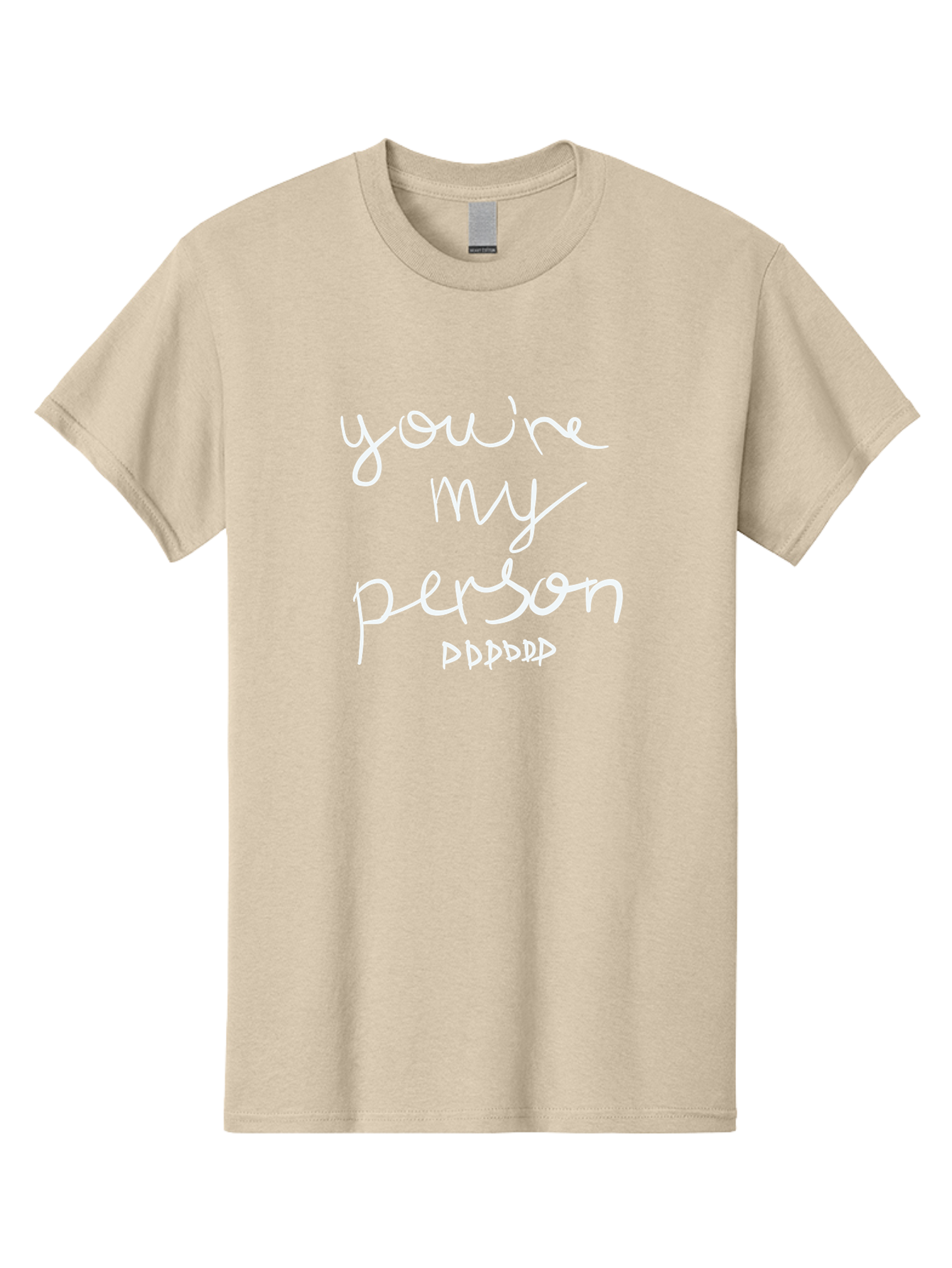 You-Re-My-Person Men'S Graphic Tee, 100% Cotton, Comfortable Casual Summer Wear, Machine Washable, Inspirational Quote, Love Message, Heartwarming Phrase, Friendship Bond, You'Re My Person, Sentimental Words - Aaa151