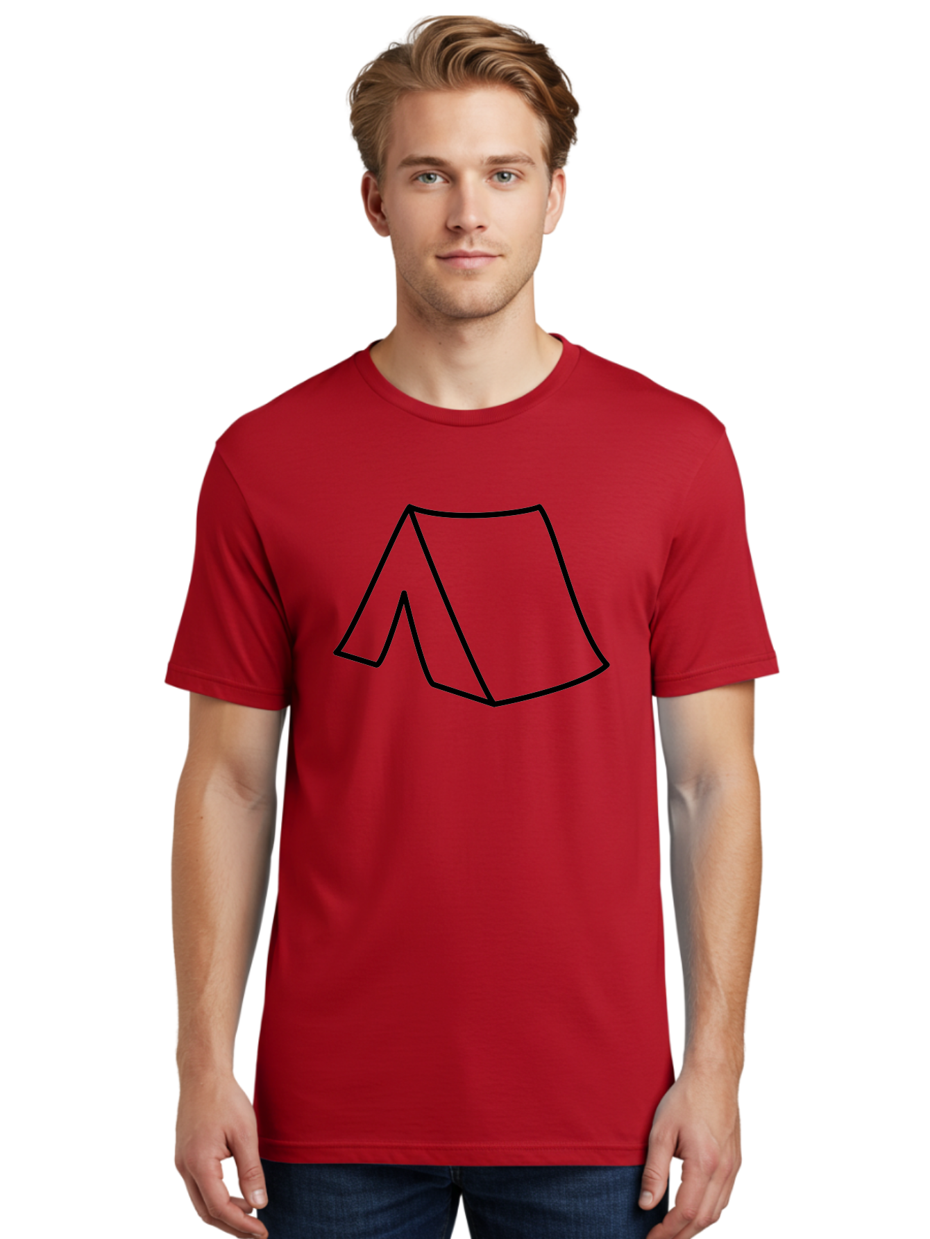 A Men'S Graphic Tee, 100% Cotton, Comfortable Casual Summer Wear, Machine Washable, Simple Line Art, Capital Letter A, Stylized Letter, Minimalist Design, Black Outline, Modern Typography - Aaa153