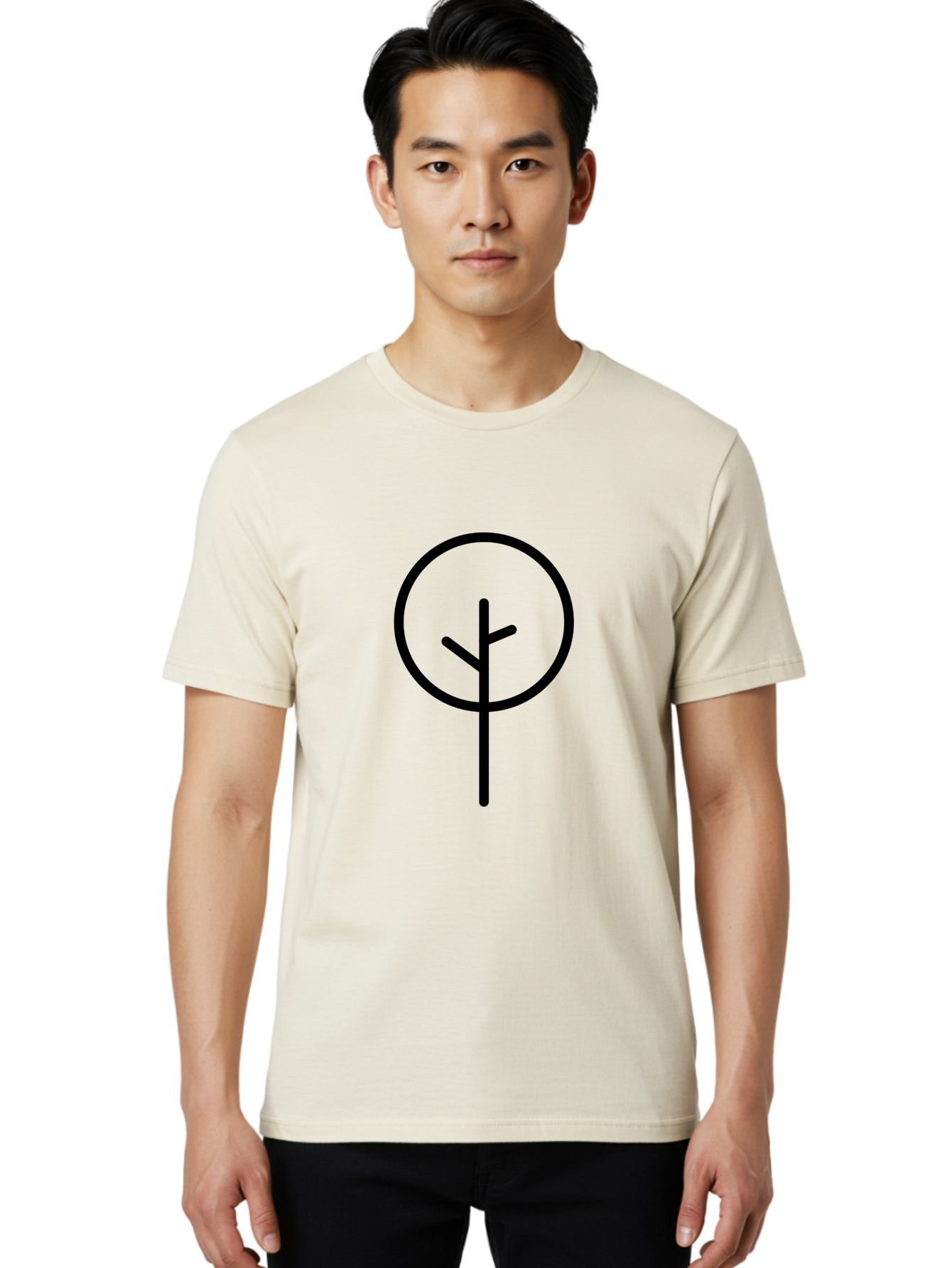 Algiz-1 Men'S Graphic Tee, 100% Cotton, Comfortable Casual Summer Wear, Machine Washable, Algiz Rune, Norse Symbol, Protection Charm, Ancient Writing, Mystical Sign, Spiritual Protection, Esoteric Art - Aaa155