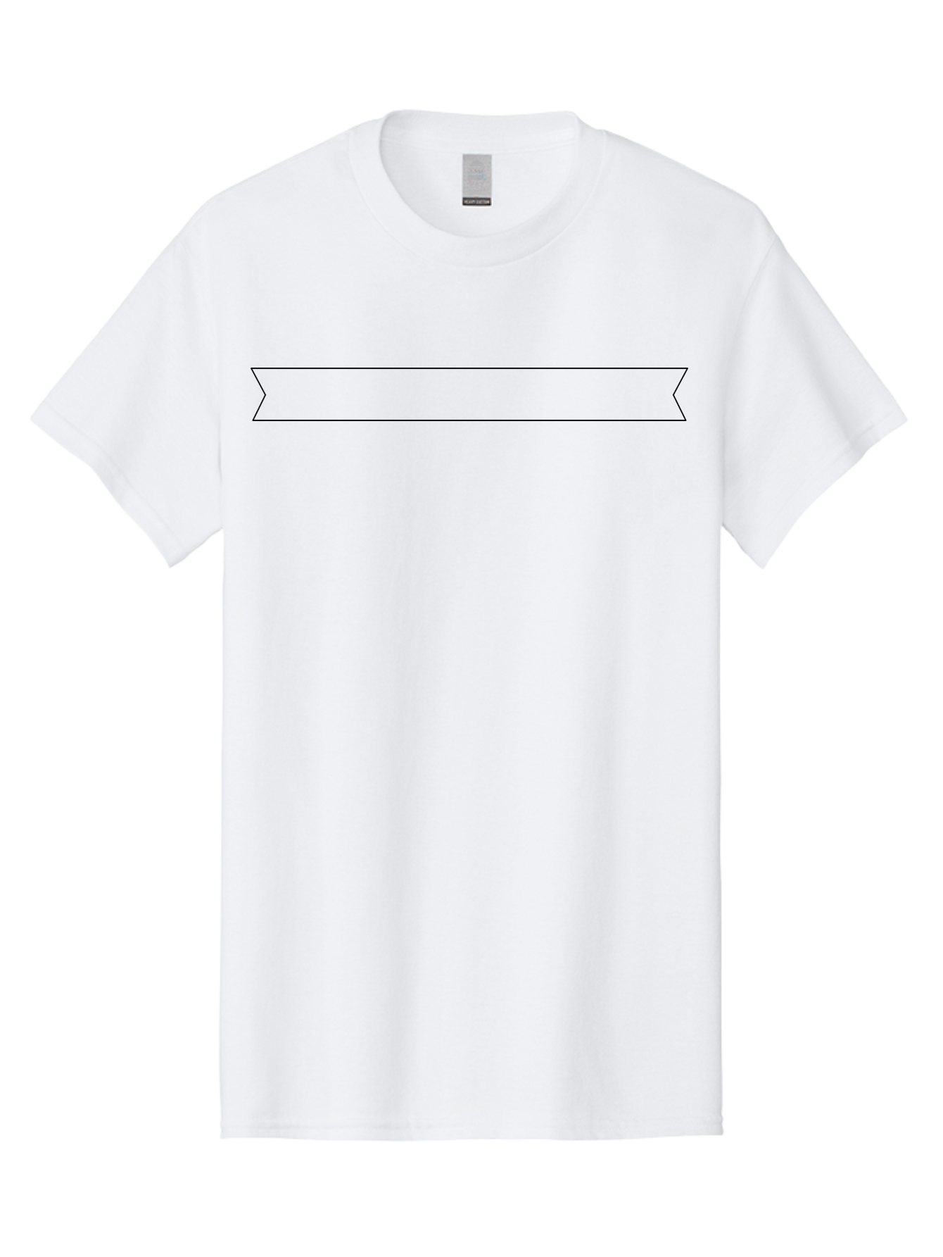 Banner Men'S Graphic Tee, 100% Cotton, Comfortable Casual Summer Wear, Machine Washable, Ribbon Banner, Banner Template, Minimalist Design, Clean Graphics, Simple Shapes, Outline Style, Digital Graphics, Graphic Elements - Aaa157