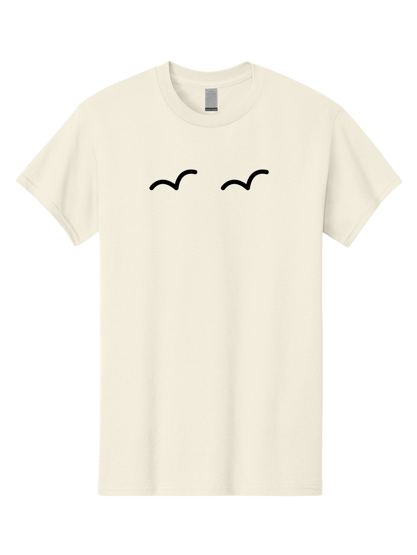 Bird-Silhouettes Men'S Graphic Tee, 100% Cotton, Comfortable Casual Summer Wear, Machine Washable, Simple Design Elements, Abstract Art, Minimalist Graphics, Black And Green Color Scheme, Wavy Lines, Modern Digital Art, - Aaa158