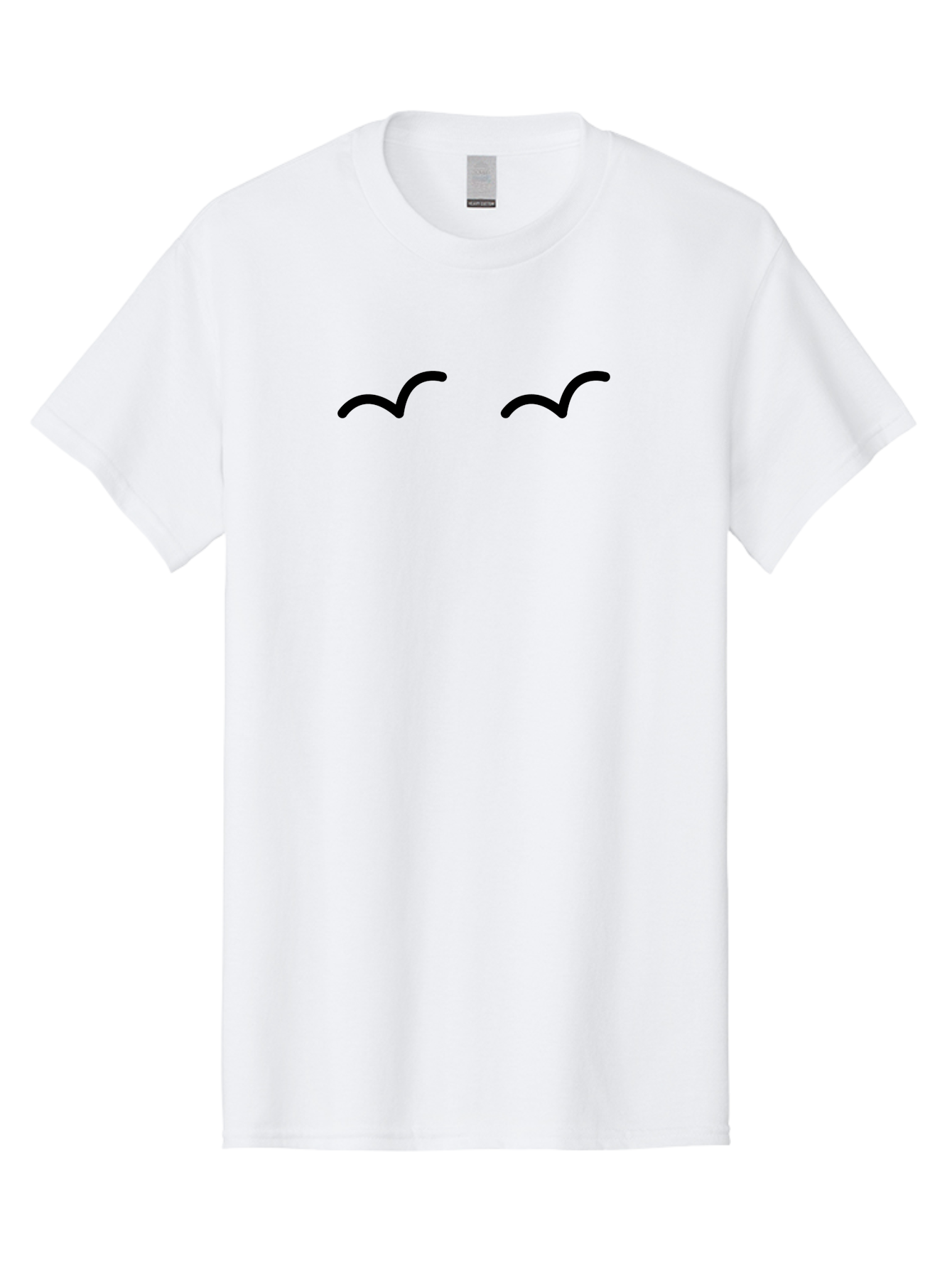Bird-Silhouettes Men'S Graphic Tee, 100% Cotton, Comfortable Casual Summer Wear, Machine Washable, Simple Design Elements, Abstract Art, Minimalist Graphics, Black And Green Color Scheme, Wavy Lines, Modern Digital Art, - Aaa158