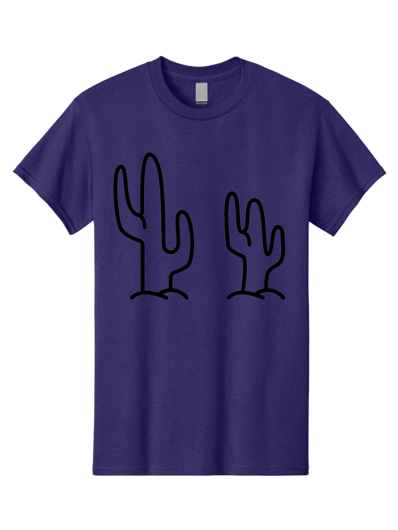 Cacti Men'S Graphic Tee, 100% Cotton, Comfortable Casual Summer Wear, Machine Washable, Cacti, Cactus Graphics, Simple Illustrations, Minimalist Design, Hand Drawn Art, Desert Plants, Outline Drawings, Black Lines - Aaa160