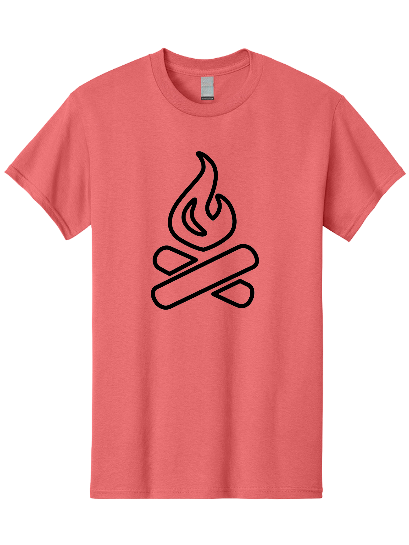 Campfire-1 Men'S Graphic Tee, 100% Cotton, Comfortable Casual Summer Wear, Machine Washable, Campfire Icon, Black Outline, Simple Design, Minimalist Art, Camping Symbol, Outdoor Adventure, Wilderness, Fire Pit, Bonfire - Aaa161