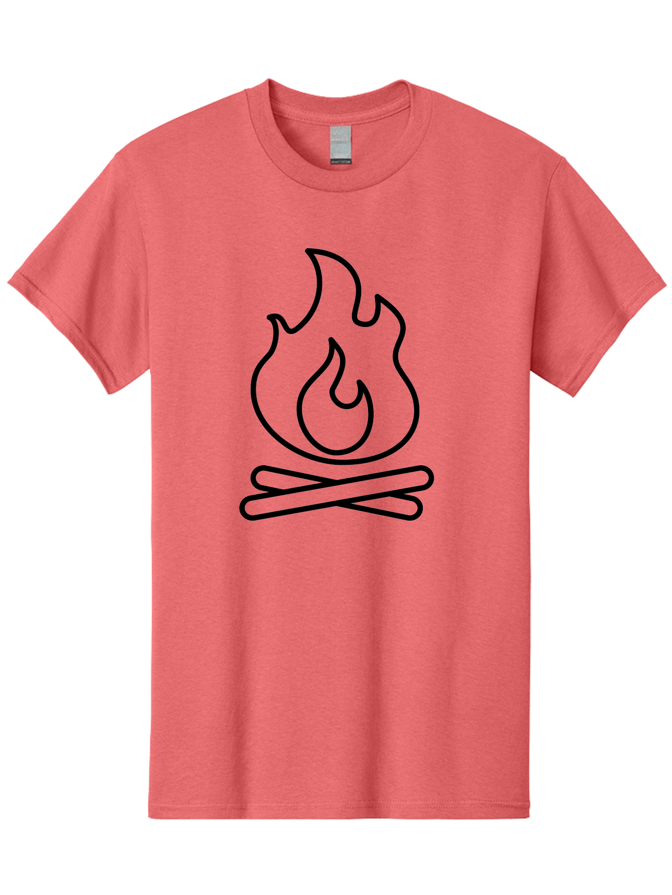 Campfire-4 Men'S Graphic Tee, 100% Cotton, Comfortable Casual Summer Wear, Machine Washable, Campfire Illustration, Outdoor Adventure, Camping Symbol, Wilderness Theme, Fire Icon, Simple Design, Bold Lines, Flames, Logs - Aaa164