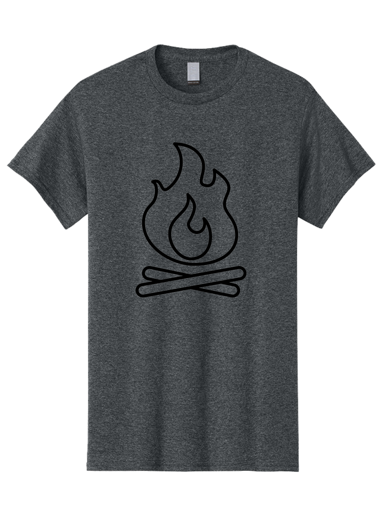 Campfire-4 Men'S Graphic Tee, 100% Cotton, Comfortable Casual Summer Wear, Machine Washable, Campfire Illustration, Outdoor Adventure, Camping Symbol, Wilderness Theme, Fire Icon, Simple Design, Bold Lines, Flames, Logs - Aaa164