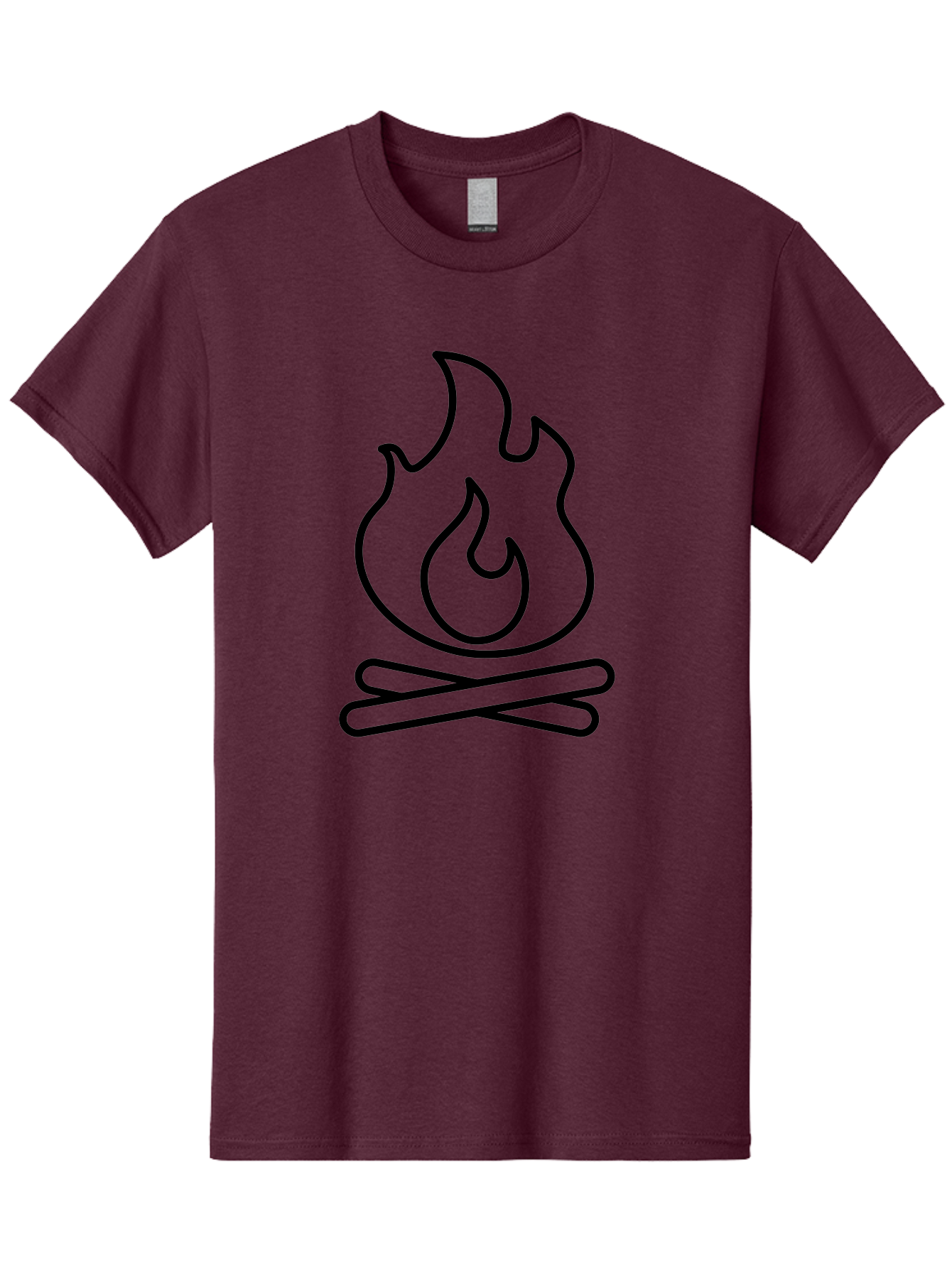 Campfire-4 Men'S Graphic Tee, 100% Cotton, Comfortable Casual Summer Wear, Machine Washable, Campfire Illustration, Outdoor Adventure, Camping Symbol, Wilderness Theme, Fire Icon, Simple Design, Bold Lines, Flames, Logs - Aaa164