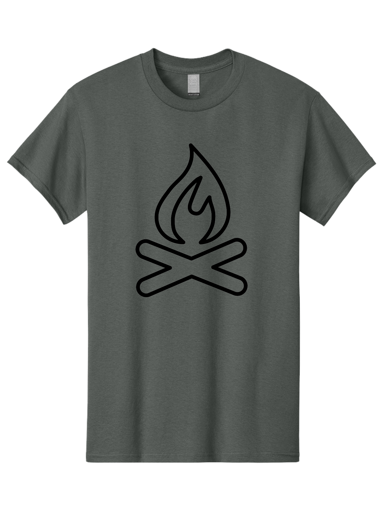 campfire icon, campfire, black outline, flames, campfire graphics, simple illustration, minimalist design, outdoor symbol, camping emblem, fire pit