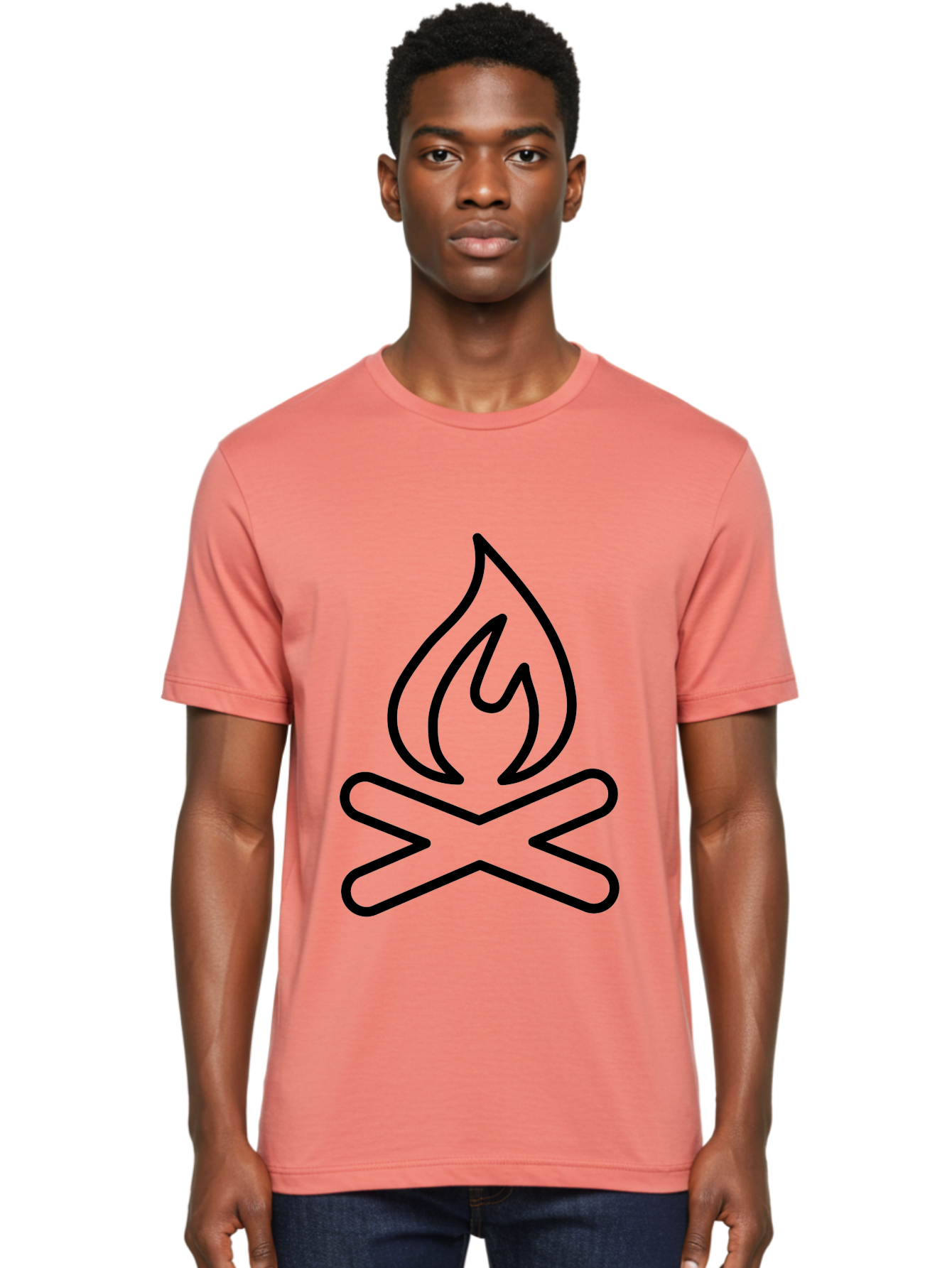 campfire icon, campfire, black outline, flames, campfire graphics, simple illustration, minimalist design, outdoor symbol, camping emblem, fire pit