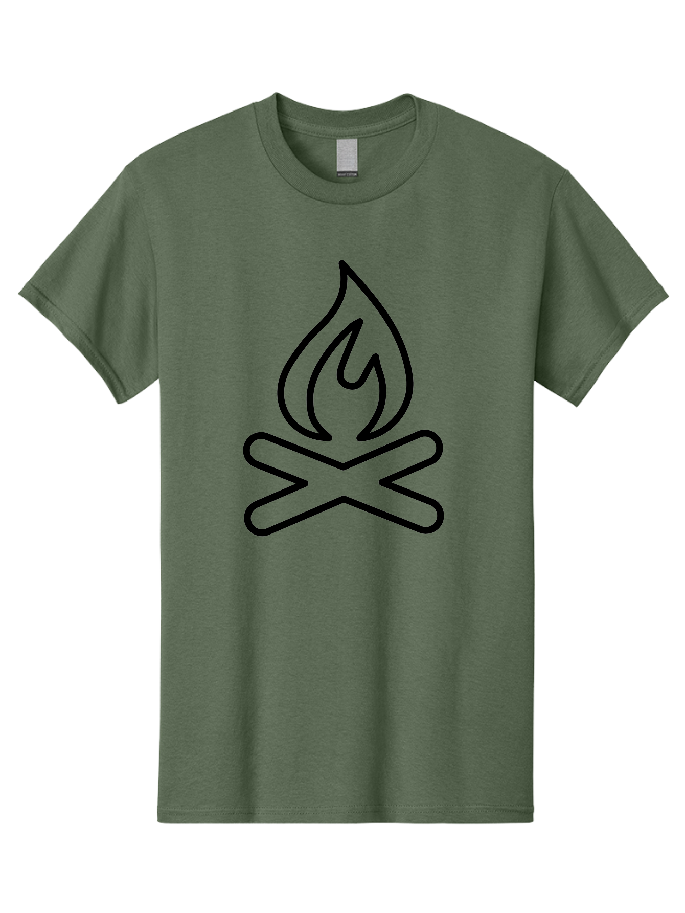 campfire icon, campfire, black outline, flames, campfire graphics, simple illustration, minimalist design, outdoor symbol, camping emblem, fire pit