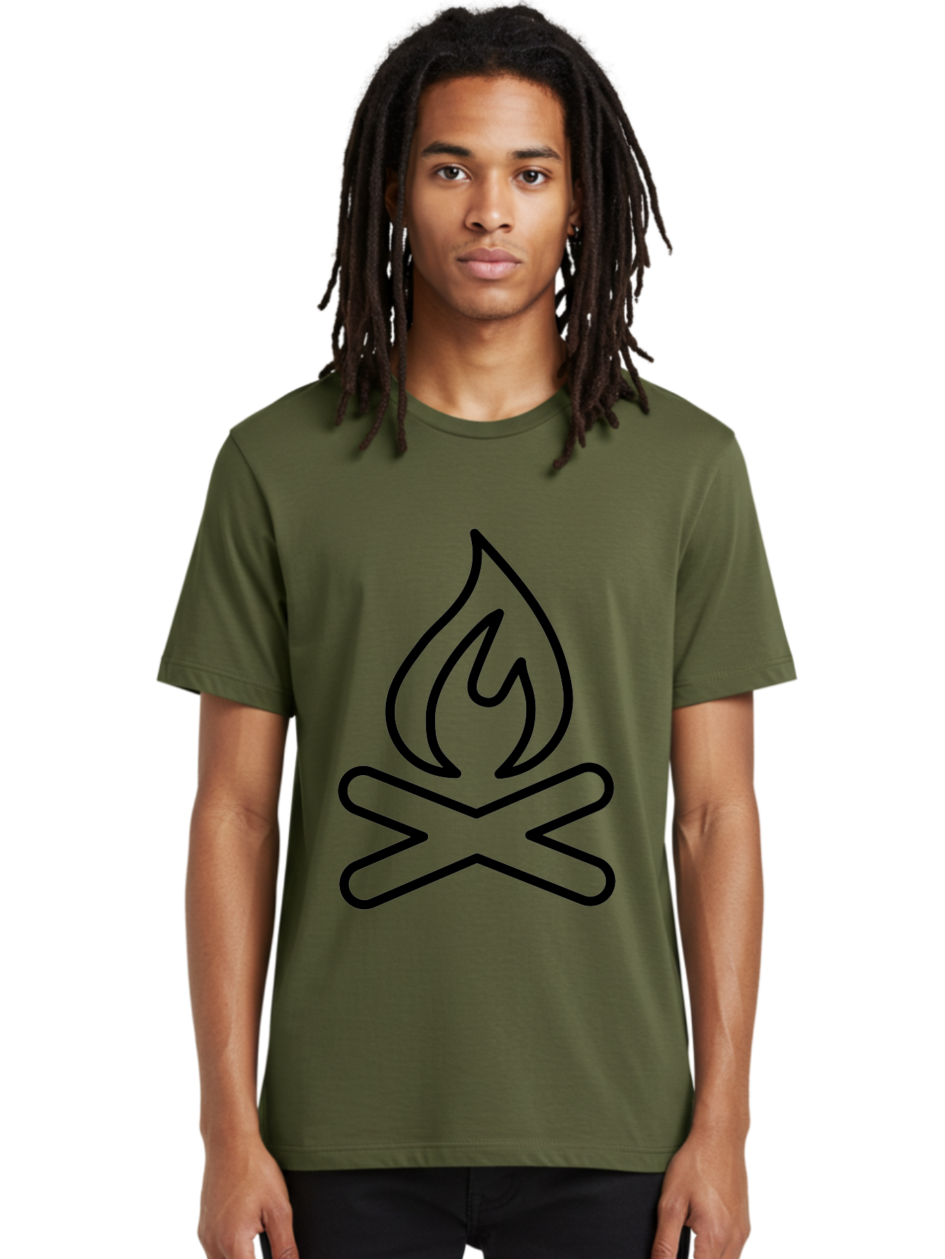 campfire icon, campfire, black outline, flames, campfire graphics, simple illustration, minimalist design, outdoor symbol, camping emblem, fire pit