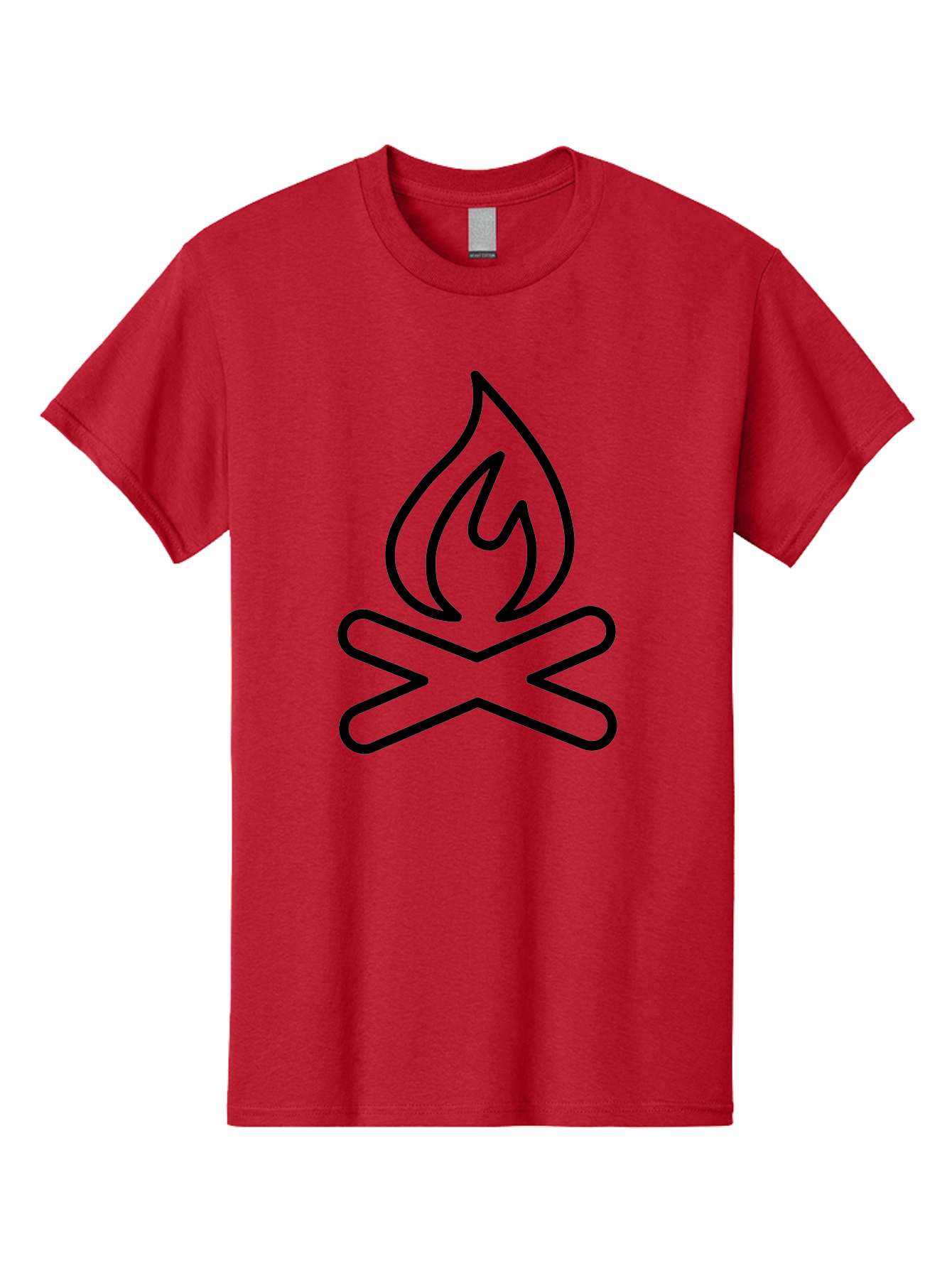 campfire icon, campfire, black outline, flames, campfire graphics, simple illustration, minimalist design, outdoor symbol, camping emblem, fire pit