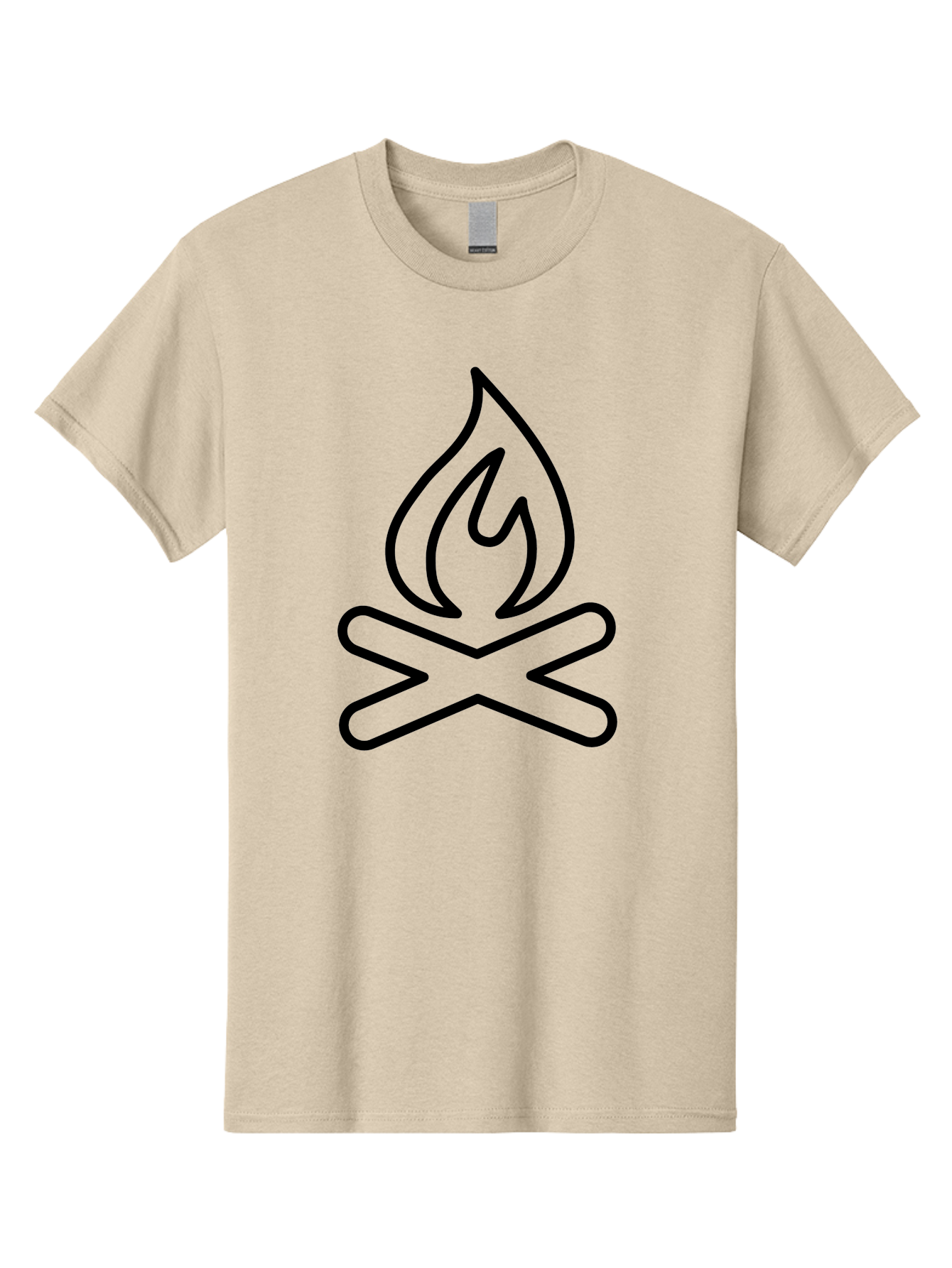 campfire icon, campfire, black outline, flames, campfire graphics, simple illustration, minimalist design, outdoor symbol, camping emblem, fire pit