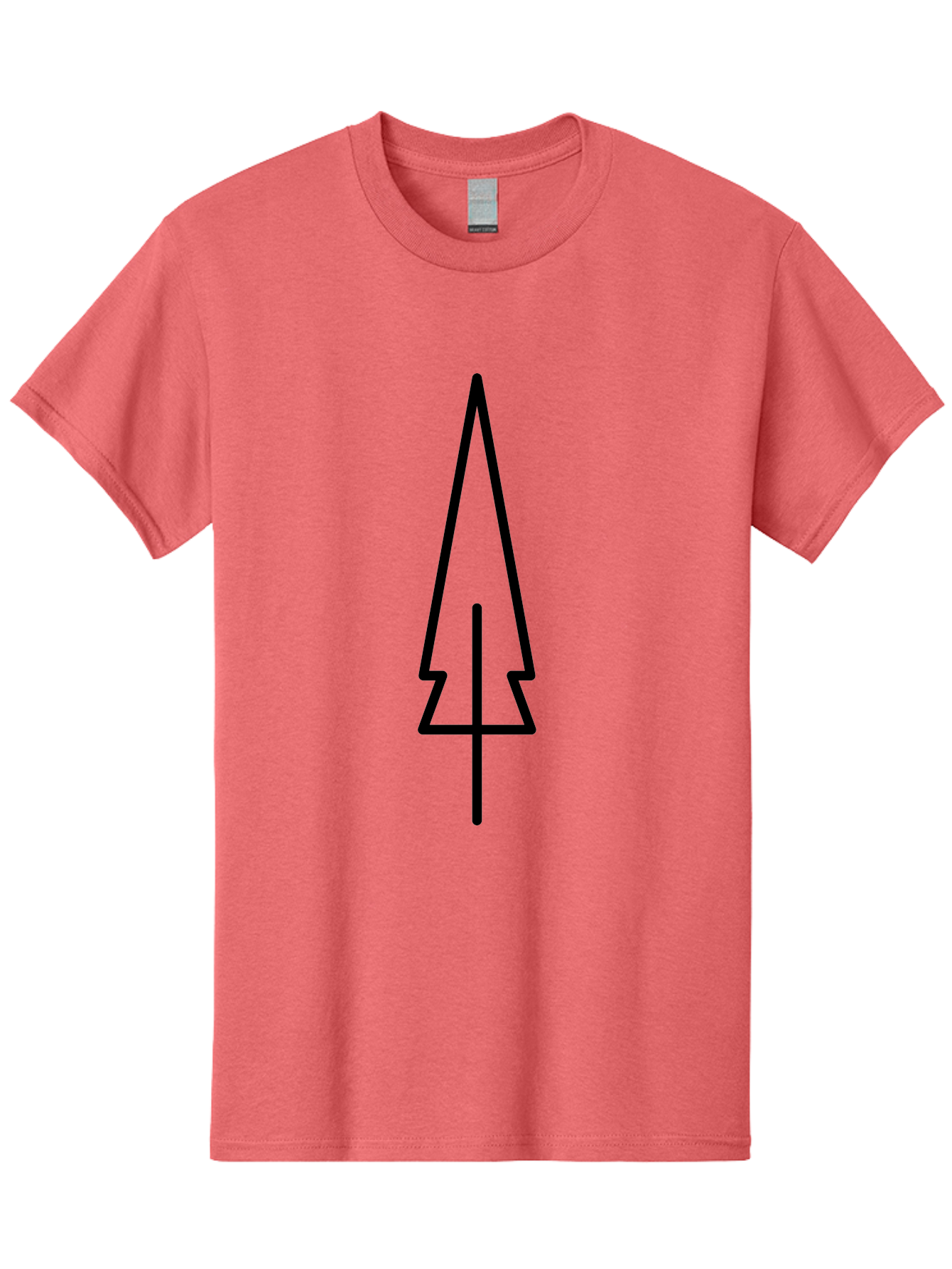 Christmas-Tree-5 Men'S Graphic Tee, 100% Cotton, Comfortable Casual Summer Wear, Machine Washable, Christmas Tree Outline, Festive Symbol, Holiday Icon, Minimalist Design, Black Silhouette, Simple Christmas Graphic, Winter Symbol - Aaa174
