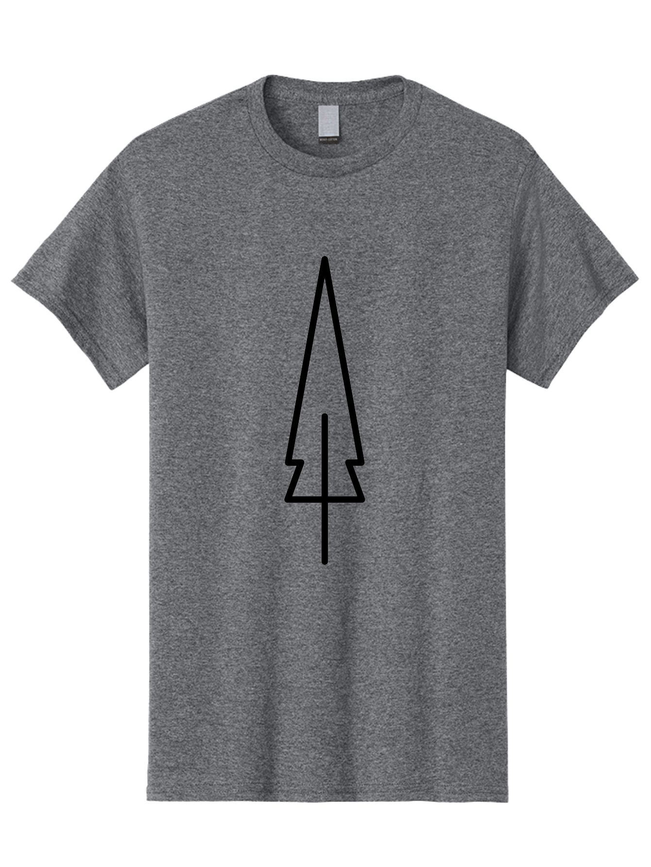 Christmas-Tree-5 Men'S Graphic Tee, 100% Cotton, Comfortable Casual Summer Wear, Machine Washable, Christmas Tree Outline, Festive Symbol, Holiday Icon, Minimalist Design, Black Silhouette, Simple Christmas Graphic, Winter Symbol - Aaa174
