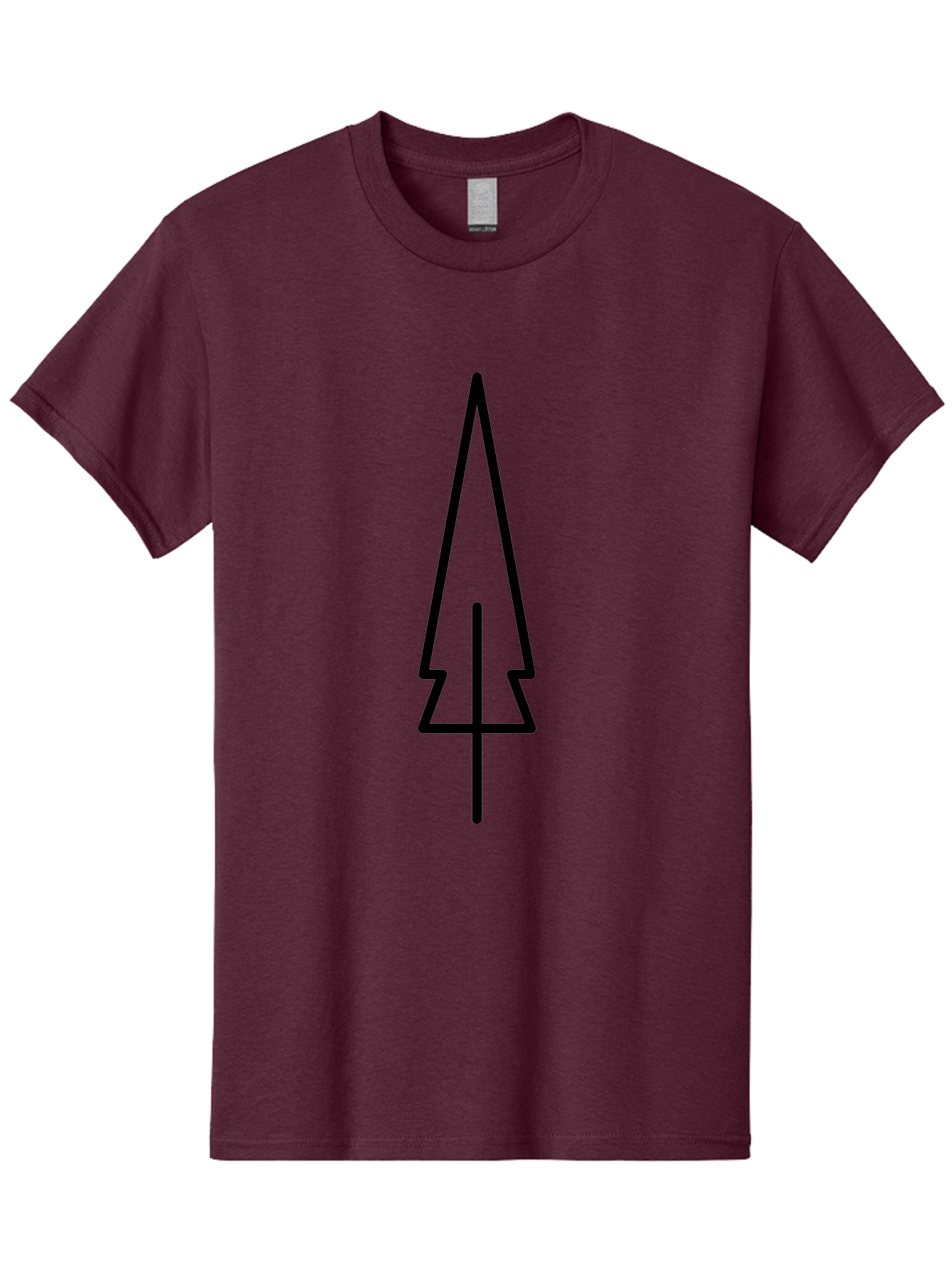 Christmas-Tree-5 Men'S Graphic Tee, 100% Cotton, Comfortable Casual Summer Wear, Machine Washable, Christmas Tree Outline, Festive Symbol, Holiday Icon, Minimalist Design, Black Silhouette, Simple Christmas Graphic, Winter Symbol - Aaa174