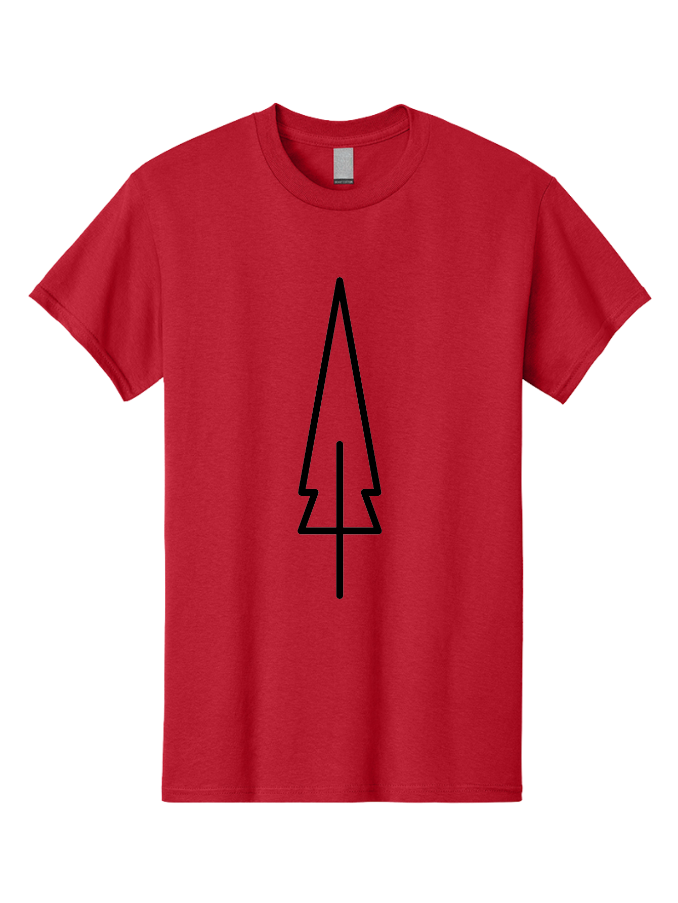 Christmas-Tree-5 Men'S Graphic Tee, 100% Cotton, Comfortable Casual Summer Wear, Machine Washable, Christmas Tree Outline, Festive Symbol, Holiday Icon, Minimalist Design, Black Silhouette, Simple Christmas Graphic, Winter Symbol - Aaa174