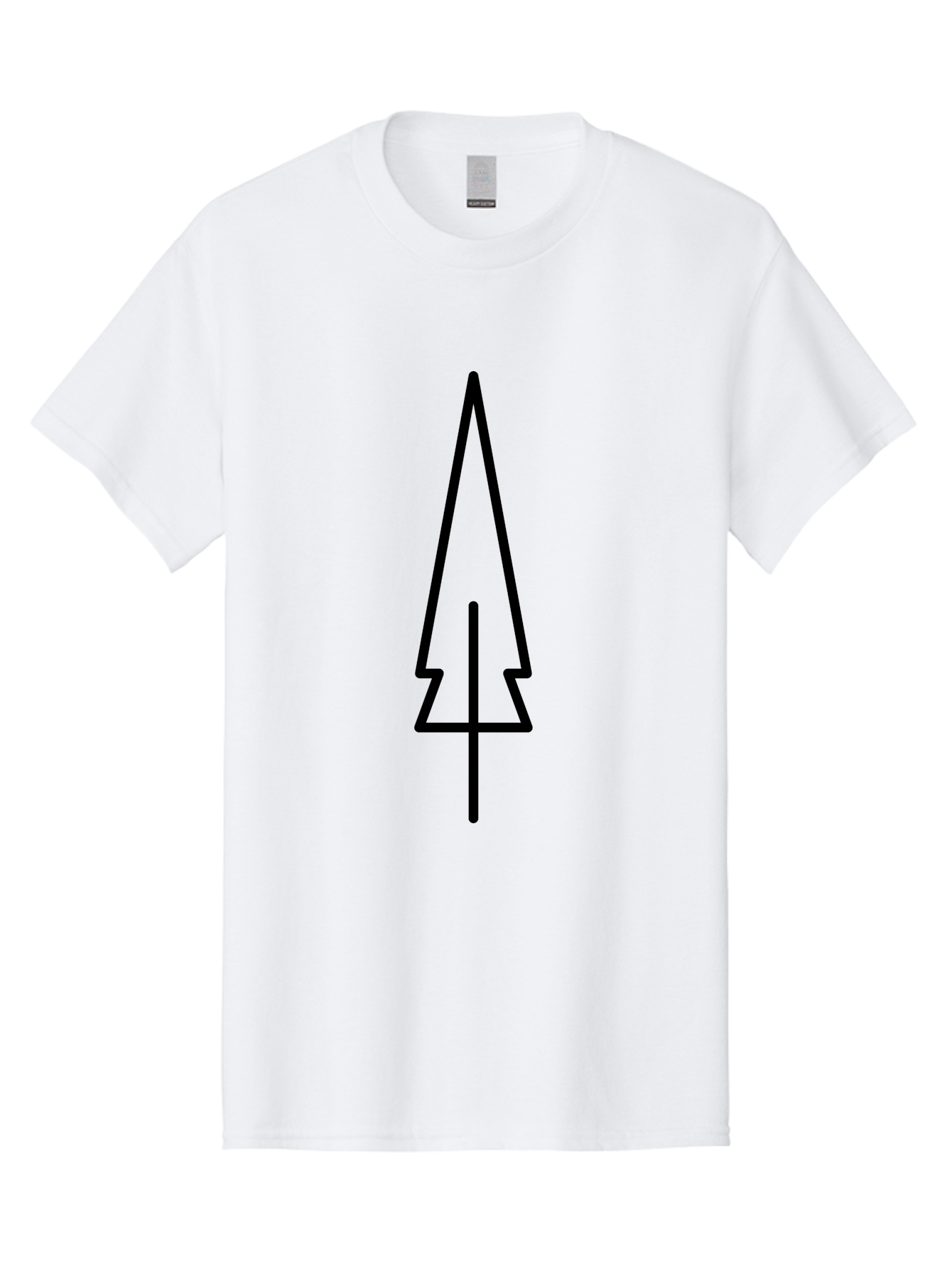 Christmas-Tree-5 Men'S Graphic Tee, 100% Cotton, Comfortable Casual Summer Wear, Machine Washable, Christmas Tree Outline, Festive Symbol, Holiday Icon, Minimalist Design, Black Silhouette, Simple Christmas Graphic, Winter Symbol - Aaa174