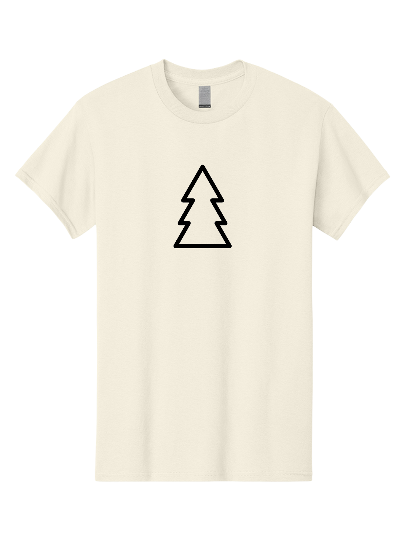 Christmas-Tree-Icon Men'S Graphic Tee, 100% Cotton, Comfortable Casual Summer Wear, Machine Washable, Christmas Tree, Holiday Symbol, Festive Decoration, Minimalist Design, Simple Icon, Evergreen Tree, Seasonal Graphics, - Aaa175