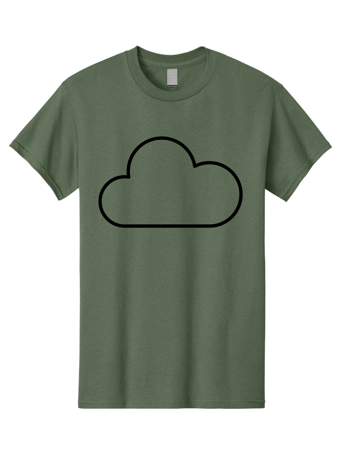 Cloud-2 Men'S Graphic Tee, 100% Cotton, Comfortable Casual Summer Wear, Machine Washable, Simple Cloud Icon, Cloud Computing, Digital Storage, Minimalist Design, Black Outline, Cloud Technology - Aaa178