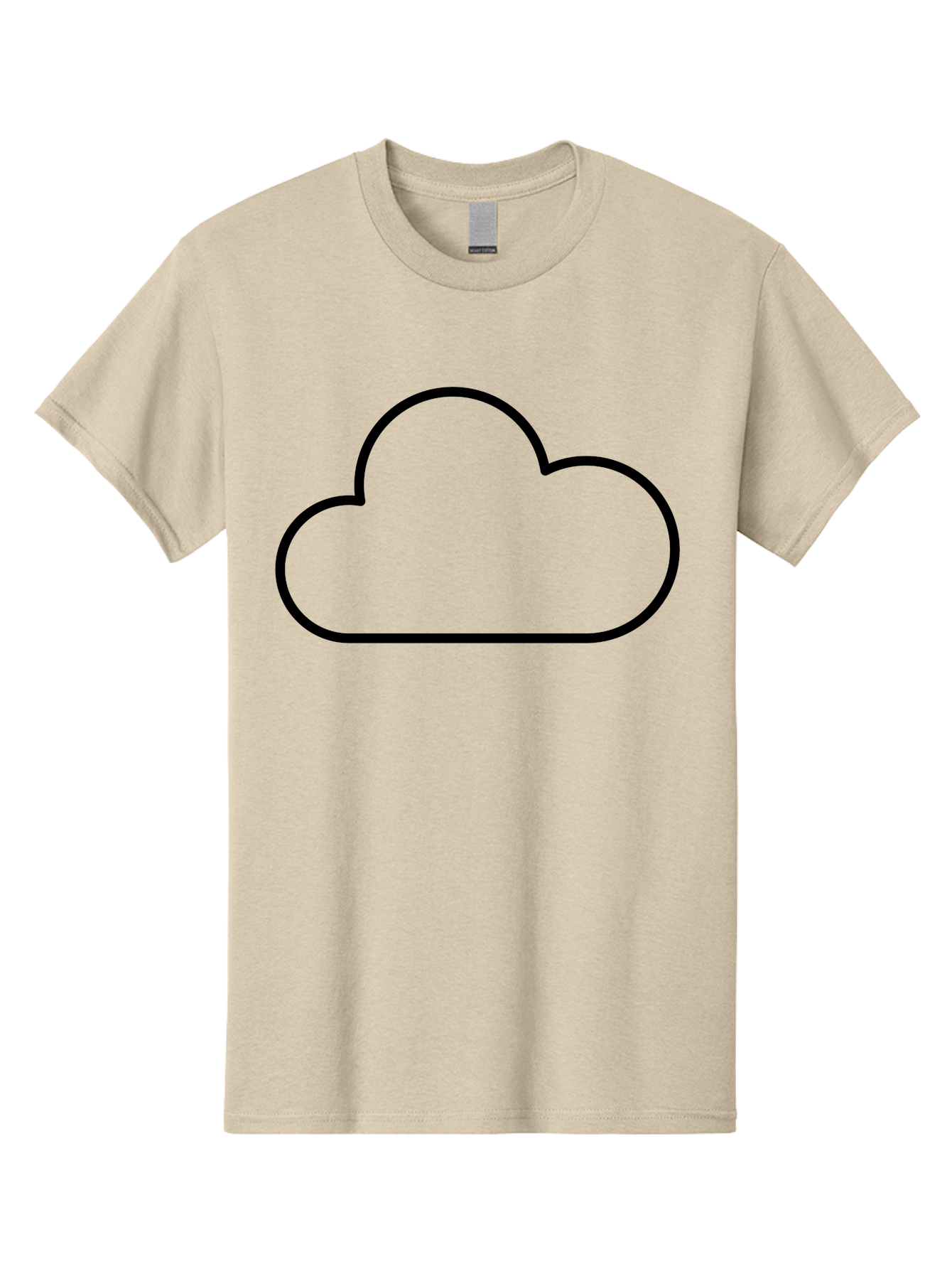 Cloud-2 Men'S Graphic Tee, 100% Cotton, Comfortable Casual Summer Wear, Machine Washable, Simple Cloud Icon, Cloud Computing, Digital Storage, Minimalist Design, Black Outline, Cloud Technology - Aaa178
