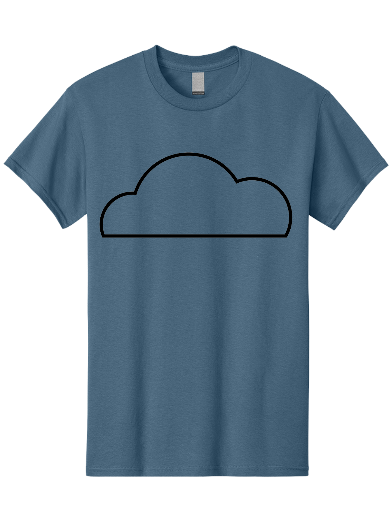 Cloud Men'S Graphic Tee, 100% Cotton, Comfortable Casual Summer Wear, Machine Washable, Cloud Icon, Simple Design, Minimalist Art, Black Outline, Cloud Computing, Abstract Shape, Modern Graphics - Aaa179