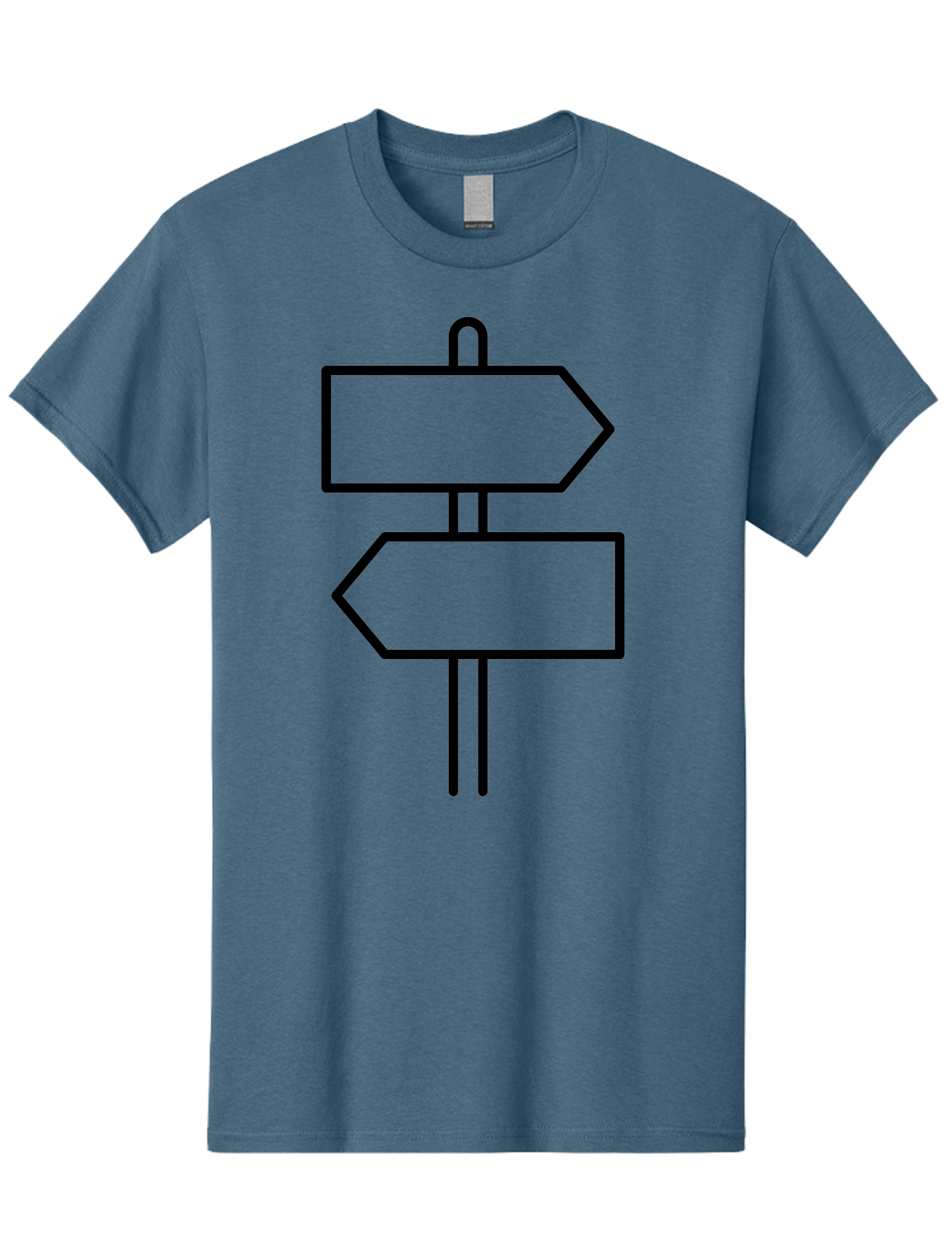 Directional-Signs Men'S Graphic Tee, 100% Cotton, Comfortable Casual Summer Wear, Machine Washable, Directional Signs, Navigation, Guidance, Decision Making, Path, Black Outlines, Pointers, Arrows - Aaa186