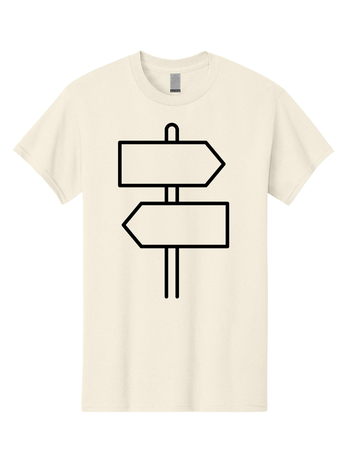 Directional-Signs Men'S Graphic Tee, 100% Cotton, Comfortable Casual Summer Wear, Machine Washable, Directional Signs, Navigation, Guidance, Decision Making, Path, Black Outlines, Pointers, Arrows - Aaa186