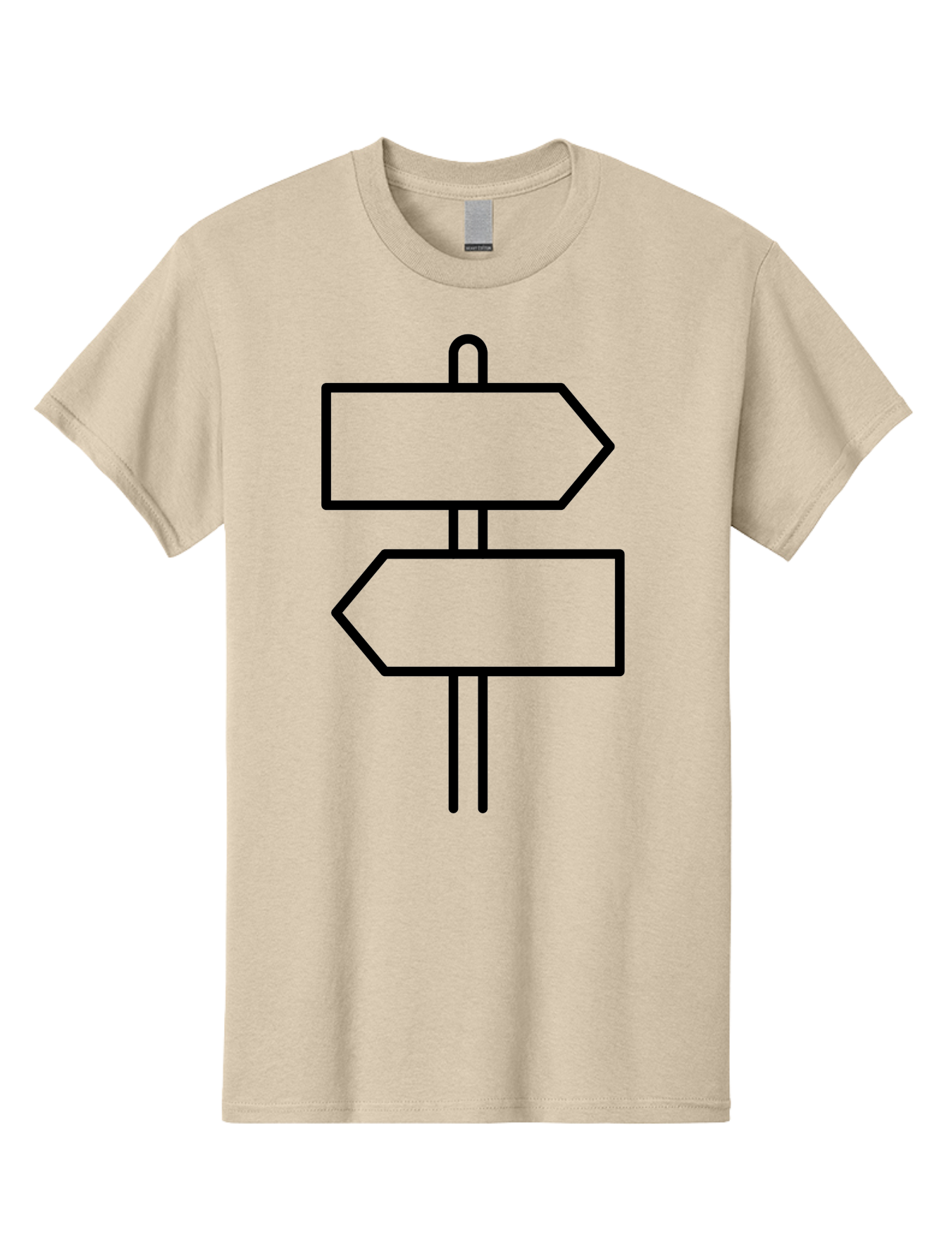 Directional-Signs Men'S Graphic Tee, 100% Cotton, Comfortable Casual Summer Wear, Machine Washable, Directional Signs, Navigation, Guidance, Decision Making, Path, Black Outlines, Pointers, Arrows - Aaa186