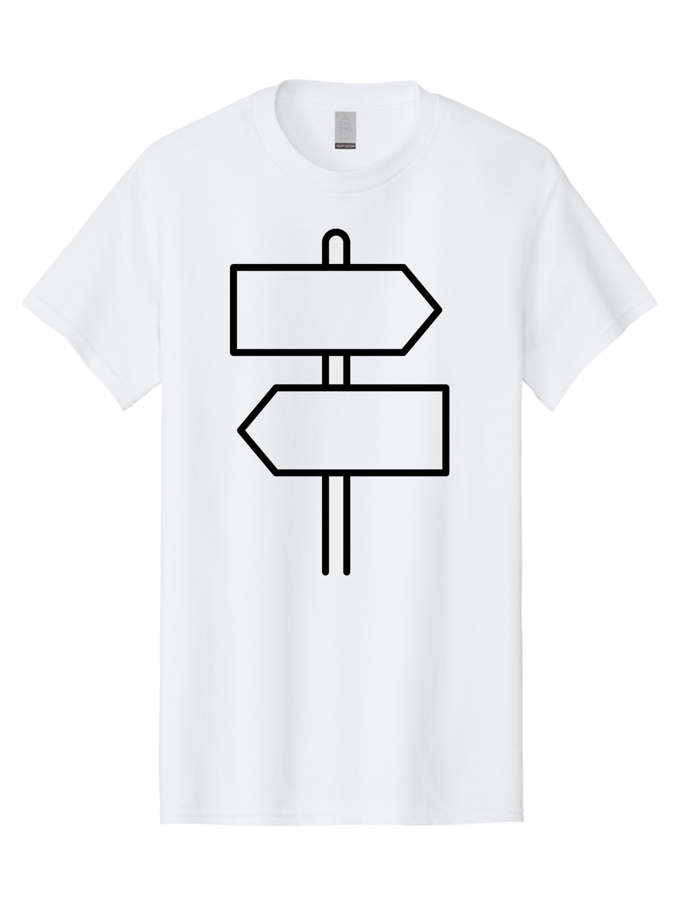 Directional-Signs Men'S Graphic Tee, 100% Cotton, Comfortable Casual Summer Wear, Machine Washable, Directional Signs, Navigation, Guidance, Decision Making, Path, Black Outlines, Pointers, Arrows - Aaa186