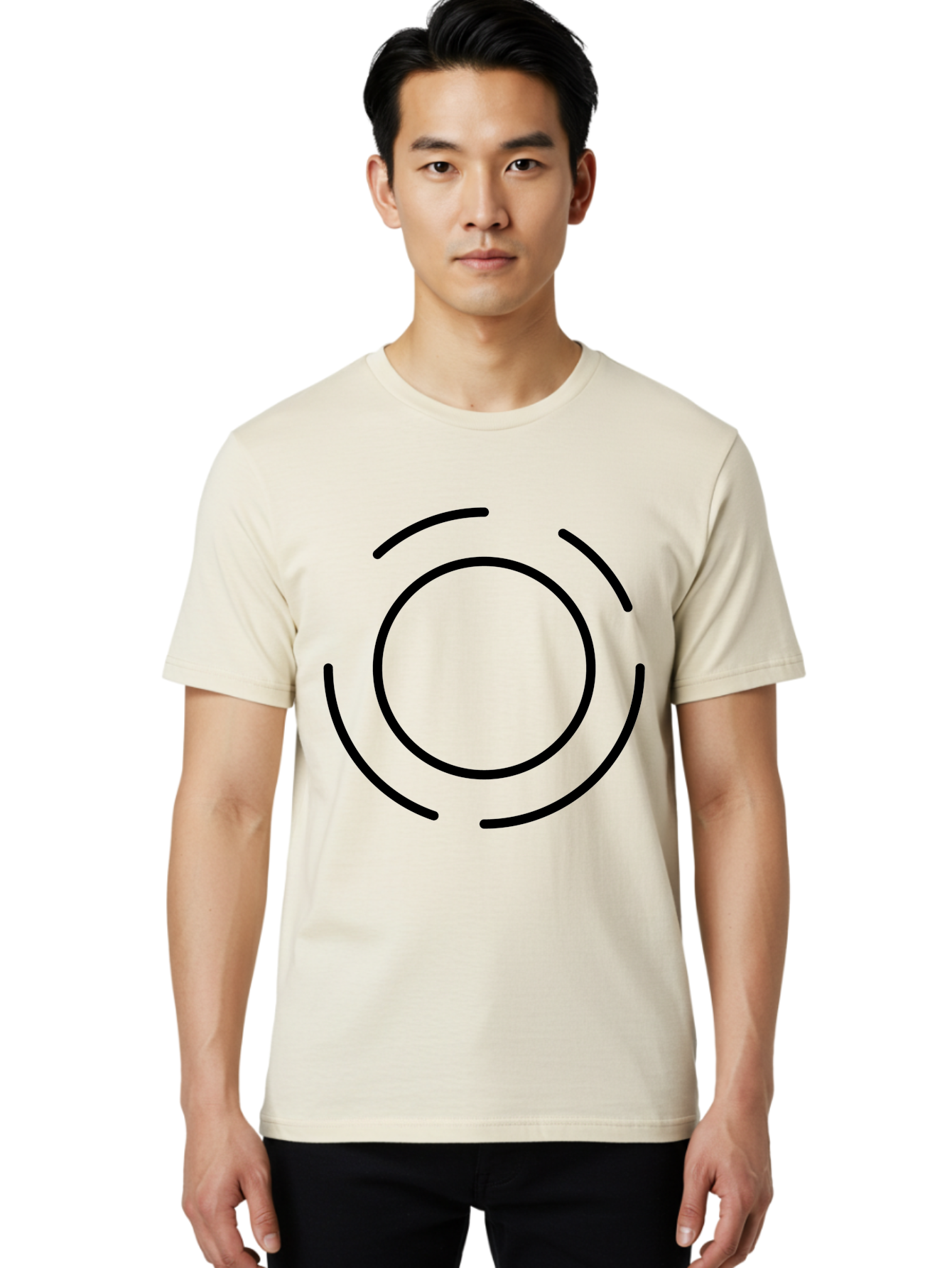 Loading-Symbol Men'S Graphic Tee, 100% Cotton, Comfortable Casual Summer Wear, Machine Washable, Loading Animation, Circular Motion, Progress Indicator, Black Lines, Abstract Shape, Dynamic Icon - Aaa191