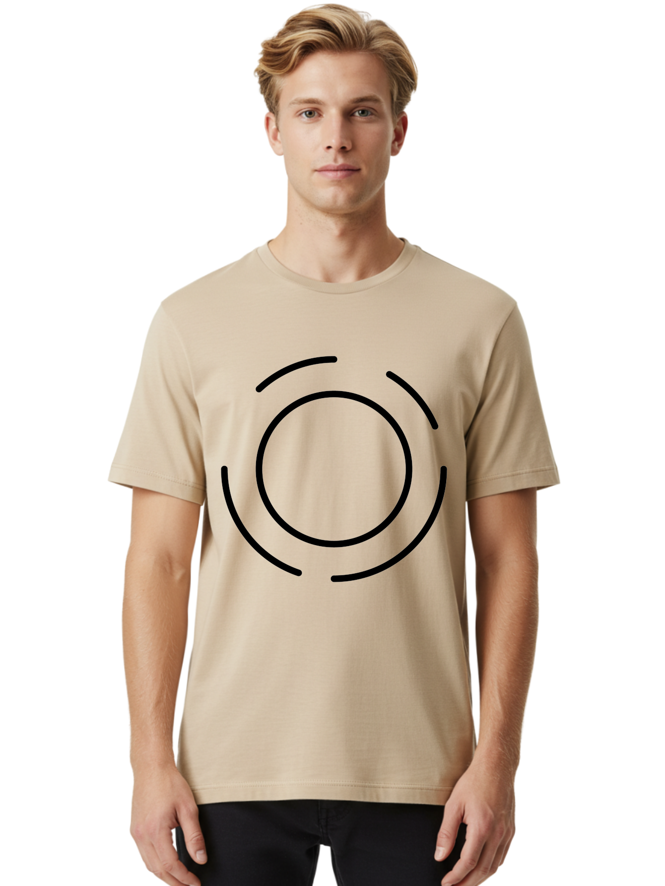 Loading-Symbol Men'S Graphic Tee, 100% Cotton, Comfortable Casual Summer Wear, Machine Washable, Loading Animation, Circular Motion, Progress Indicator, Black Lines, Abstract Shape, Dynamic Icon - Aaa191