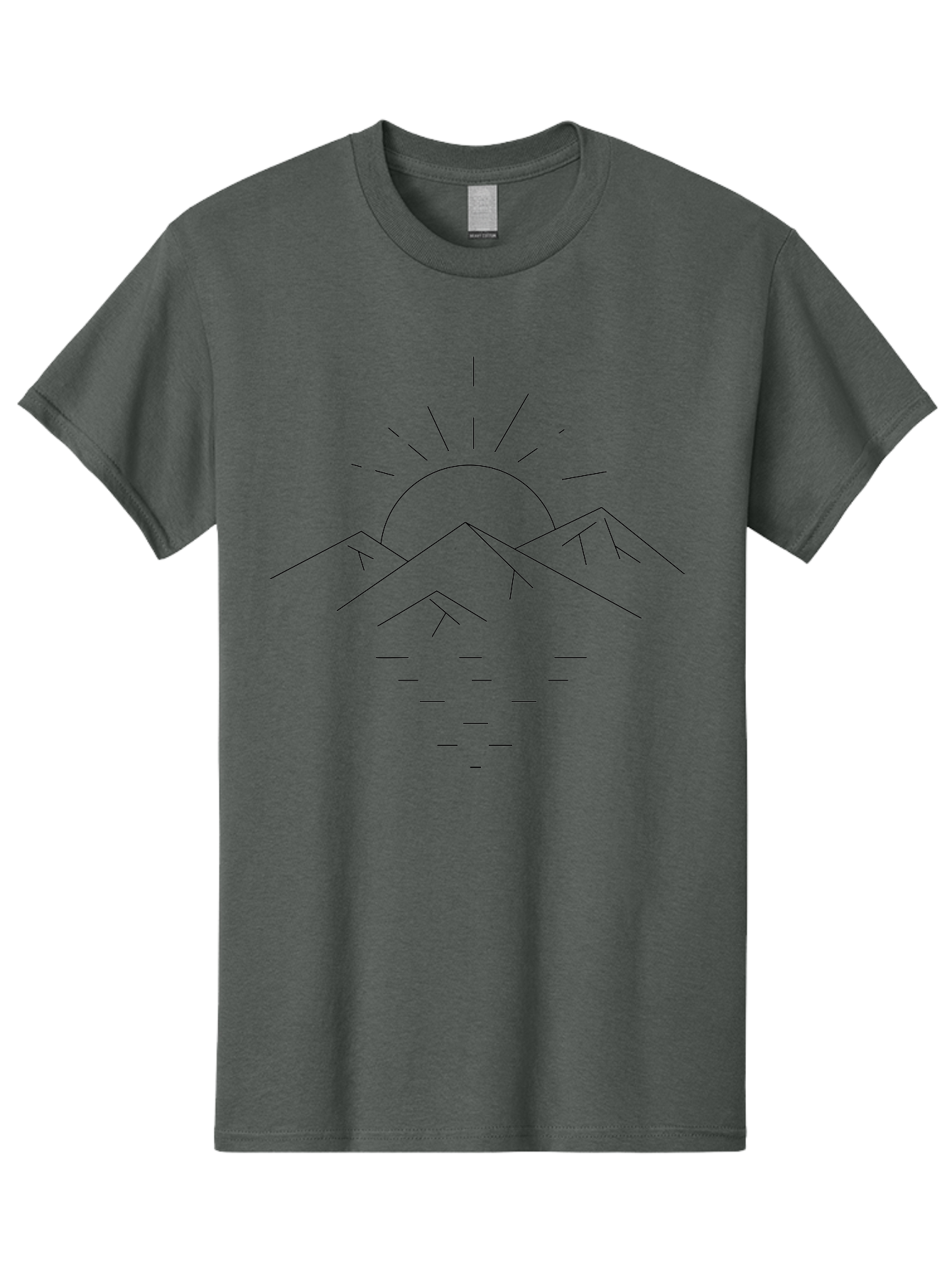 Sunrise-Over-Mountains Men'S Graphic Tee, 100% Cotton, Comfortable Casual Summer Wear, Machine Washable, Mountain Range, Serene Landscape, Sunrise Over Mountains, Minimalist Art, Simple Design, Calm Atmosphere, Peaceful Scenery, - Aaa208