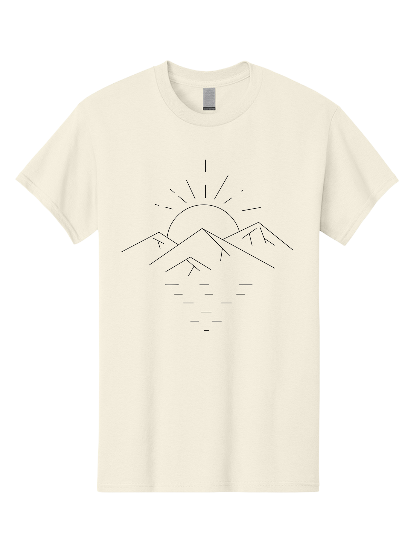 Sunrise-Over-Mountains Men'S Graphic Tee, 100% Cotton, Comfortable Casual Summer Wear, Machine Washable, Mountain Range, Serene Landscape, Sunrise Over Mountains, Minimalist Art, Simple Design, Calm Atmosphere, Peaceful Scenery, - Aaa208