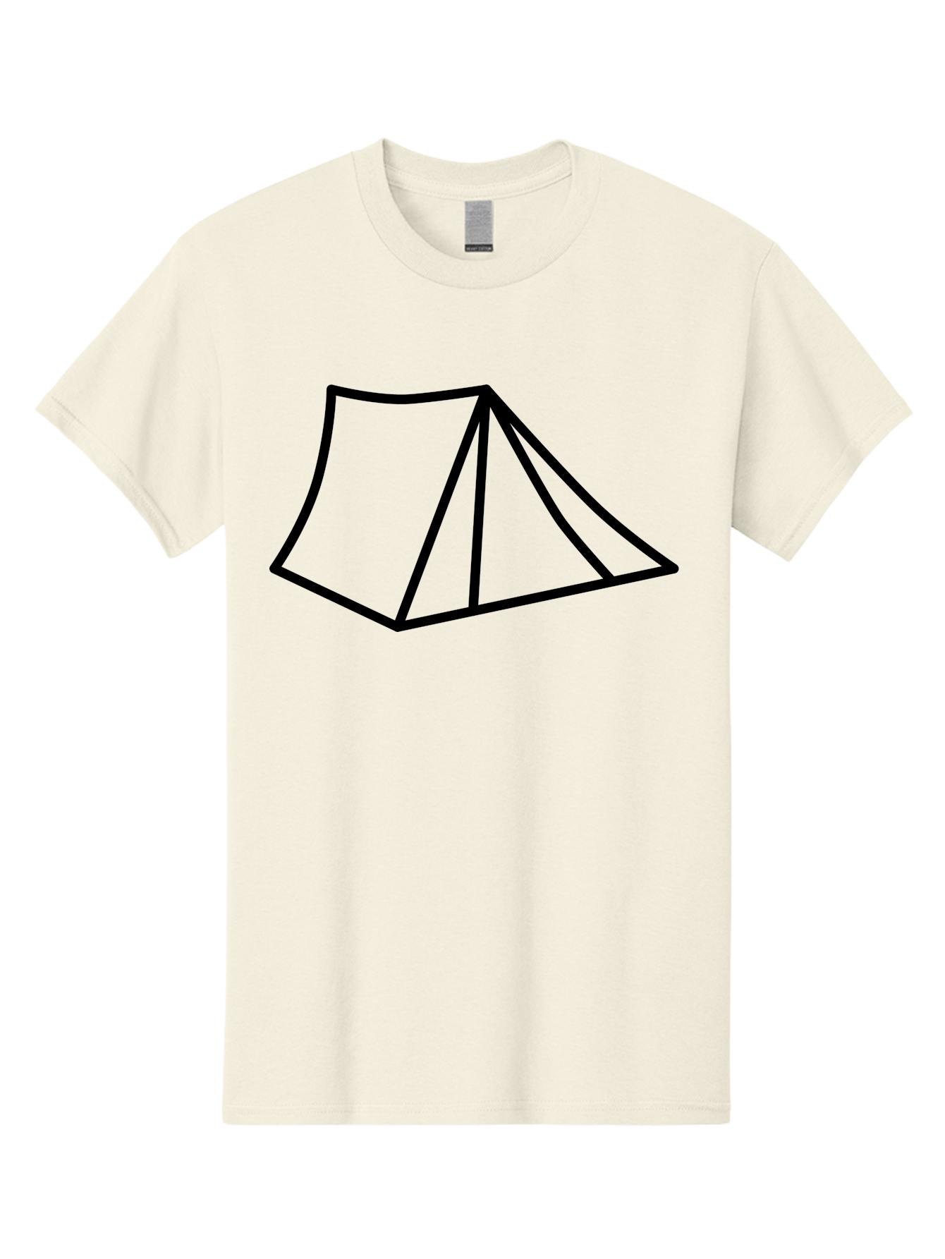 Tent-1 Men'S Graphic Tee, 100% Cotton, Comfortable Casual Summer Wear, Machine Washable, Camping Icon, Simple Tent, Minimalist Design, Black Outline, Outdoor Adventure, Tent Illustration, Camping Symbol, Wilderness Getaway - Aaa211