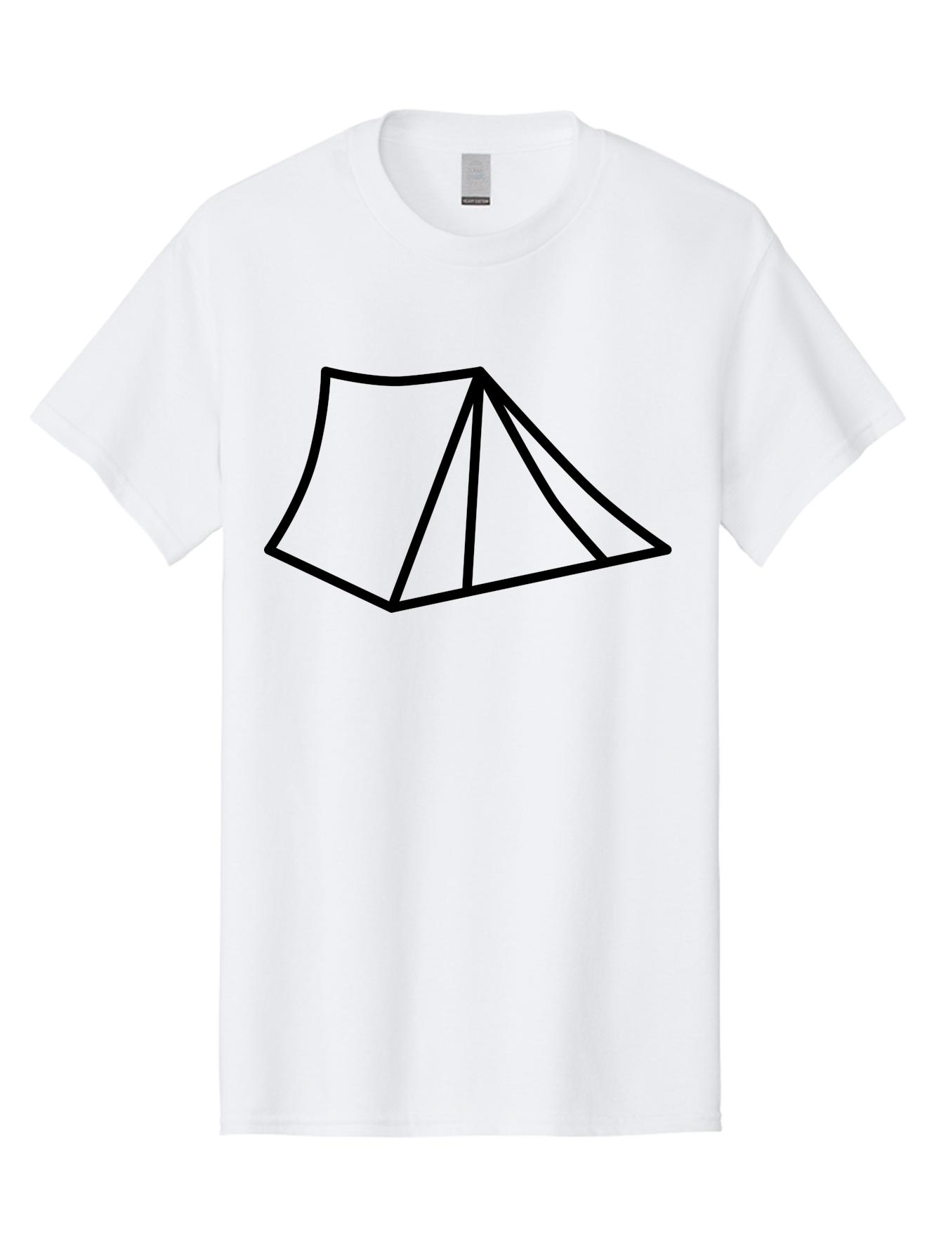 Tent-1 Men'S Graphic Tee, 100% Cotton, Comfortable Casual Summer Wear, Machine Washable, Camping Icon, Simple Tent, Minimalist Design, Black Outline, Outdoor Adventure, Tent Illustration, Camping Symbol, Wilderness Getaway - Aaa211