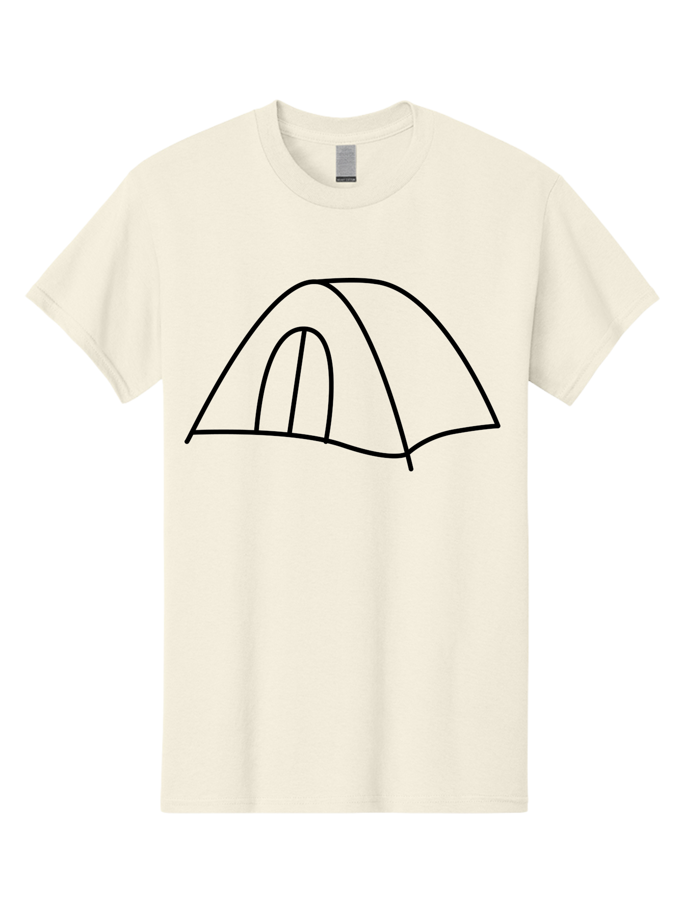 Tent-3 Men'S Graphic Tee, 100% Cotton, Comfortable Casual Summer Wear, Machine Washable, Simple Tent, Camping, Outdoor Adventure, Minimalist Design, Simple Lines, Black Outline, Shelter, Wilderness, Travel, Outdoor Recreation, - Aaa213
