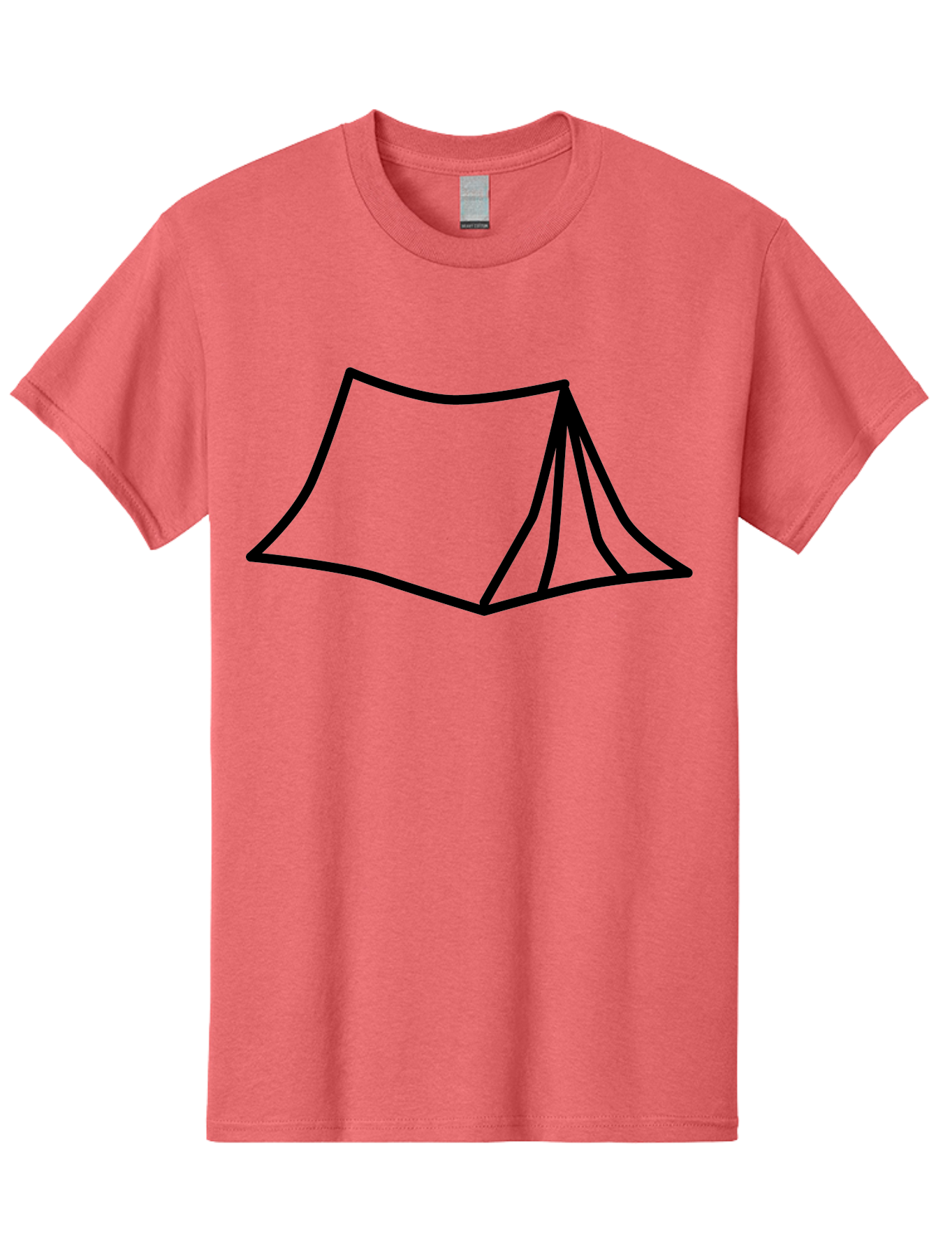 Tent-4 Men'S Graphic Tee, 100% Cotton, Comfortable Casual Summer Wear, Machine Washable, Simple Tent Illustration, Minimalist Design, Camping Symbol, Outdoor Adventure, Black Outline, Graphic Icon, Simple Shape - Aaa214