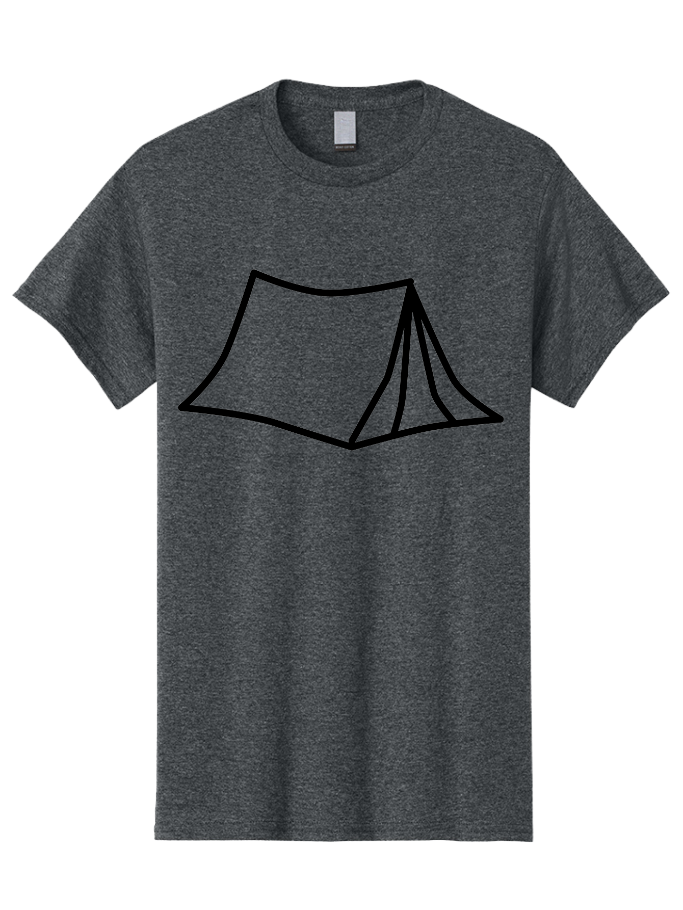Tent-4 Men'S Graphic Tee, 100% Cotton, Comfortable Casual Summer Wear, Machine Washable, Simple Tent Illustration, Minimalist Design, Camping Symbol, Outdoor Adventure, Black Outline, Graphic Icon, Simple Shape - Aaa214