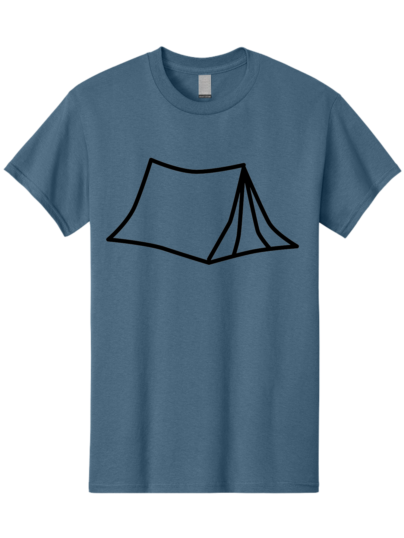 Tent-4 Men'S Graphic Tee, 100% Cotton, Comfortable Casual Summer Wear, Machine Washable, Simple Tent Illustration, Minimalist Design, Camping Symbol, Outdoor Adventure, Black Outline, Graphic Icon, Simple Shape - Aaa214