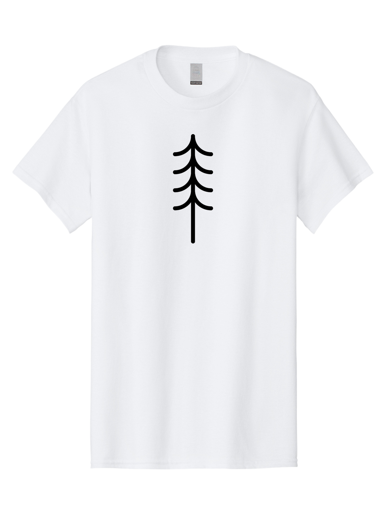 Tree-Silhouette Men'S Graphic Tee, 100% Cotton, Comfortable Casual Summer Wear, Machine Washable, Tree Silhouette, Black Tree, Minimalist Design, Simple Shape, Evergreen Tree, Stylized Tree, Forest Icon, Nature Symbol - Aaa224