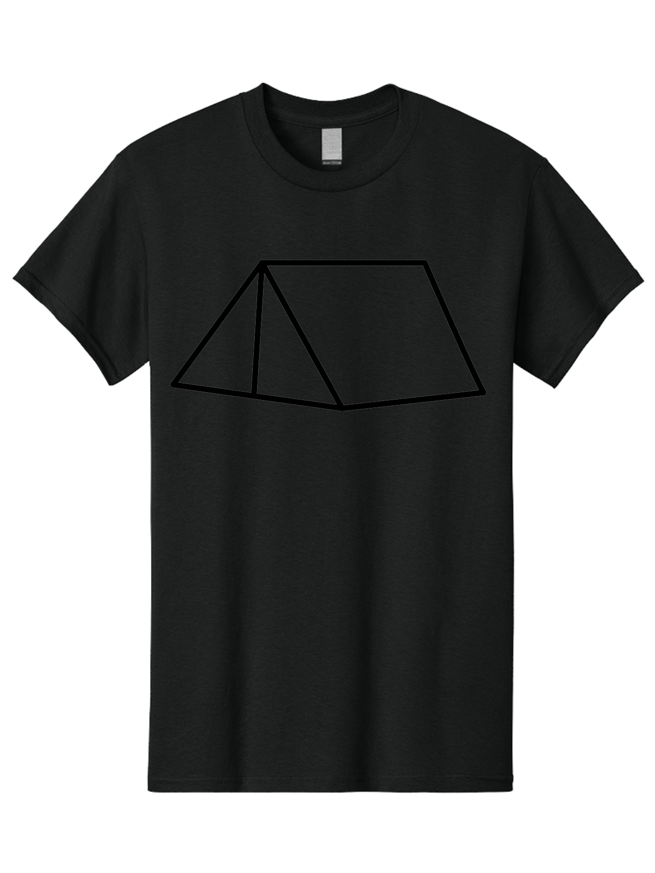 Triangular-Prism Men'S Graphic Tee, 100% Cotton, Comfortable Casual Summer Wear, Machine Washable, Geometric Shape, 3D Figure, Triangular Prism, Simple Design, Black Outline, Minimalist Art, Mathematical Concept, Educational Graphic - Aaa226