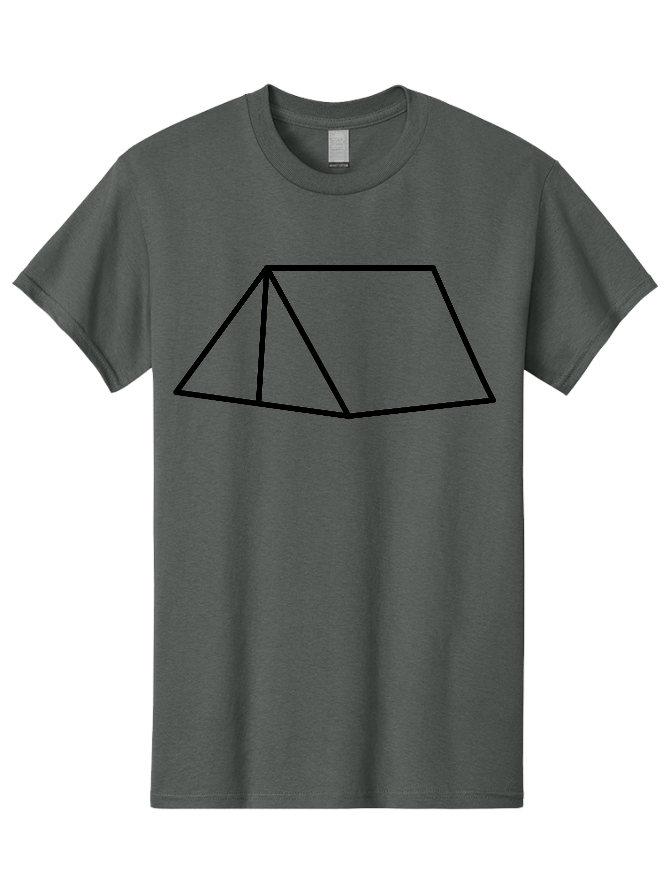 Triangular-Prism Men'S Graphic Tee, 100% Cotton, Comfortable Casual Summer Wear, Machine Washable, Geometric Shape, 3D Figure, Triangular Prism, Simple Design, Black Outline, Minimalist Art, Mathematical Concept, Educational Graphic - Aaa226